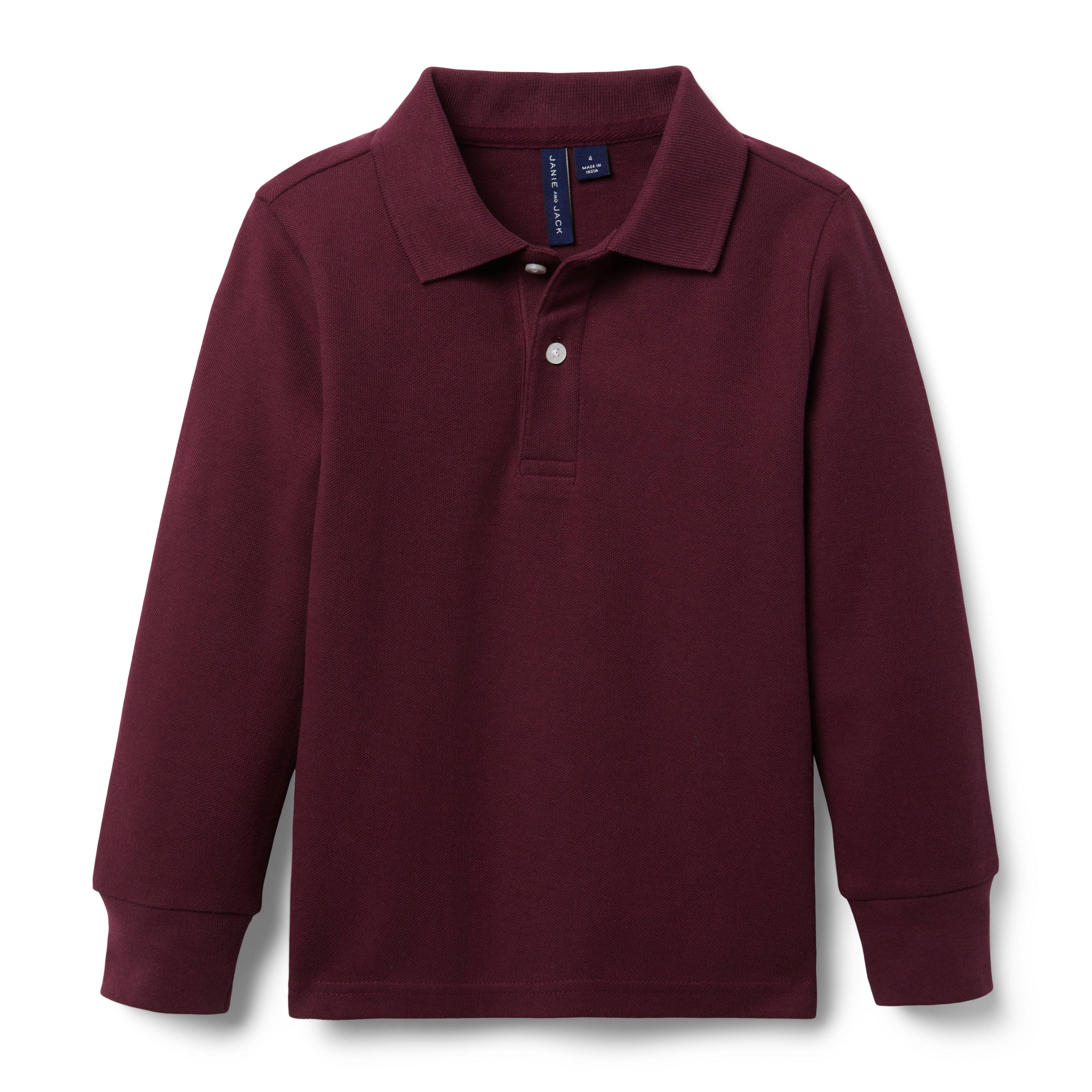 Boy Fig The Long Sleeve Pique Polo by Janie and Jack