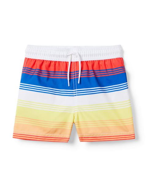 Recycled Sunset Stripe Swim Trunk
