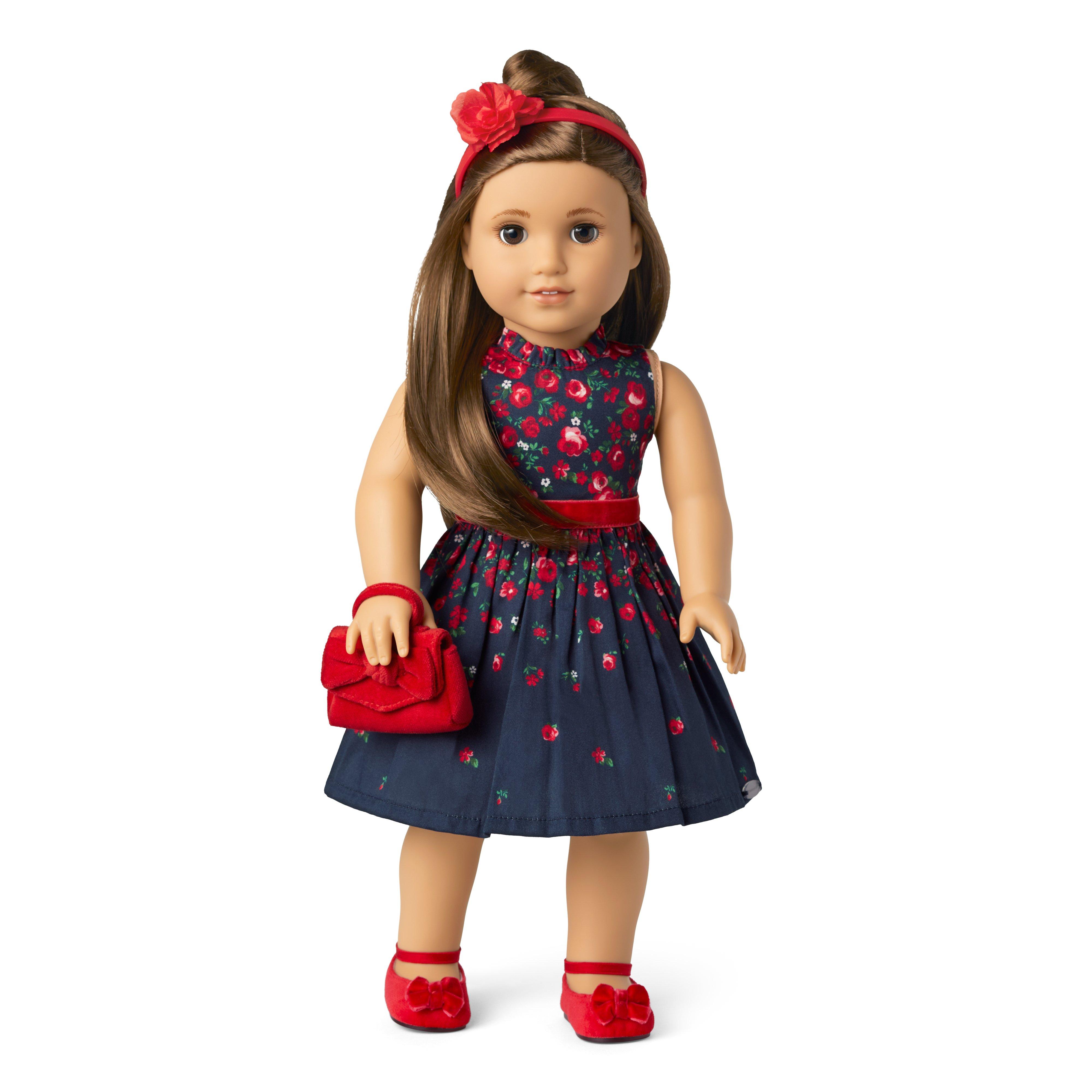 American Girl Truly Me 18-inch Doll #107 with Brown Eyes, Brown Hair,  Light-to-Medium Skin, Camo T-Shirt Dress, for Ages 6+