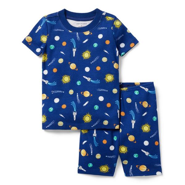 Janie and Jack Good Night Short Pajamas in Outer Space