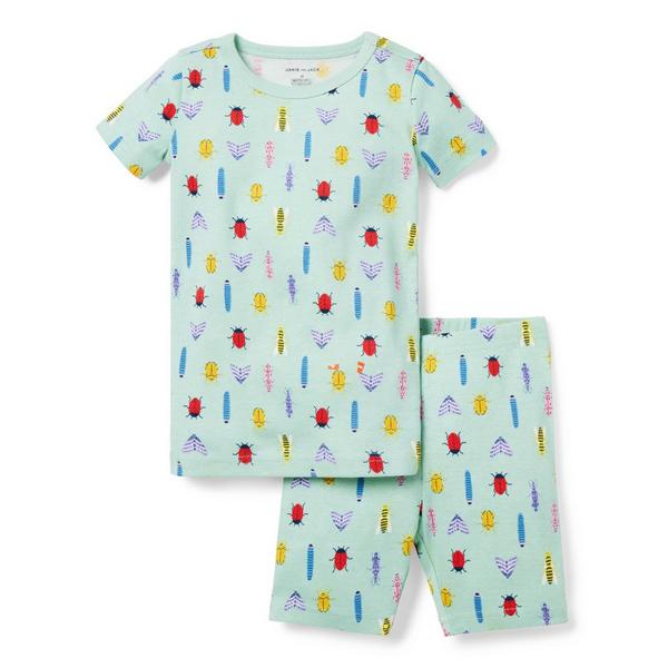 Janie and Jack Good Night Short Pajamas in Bug Friends