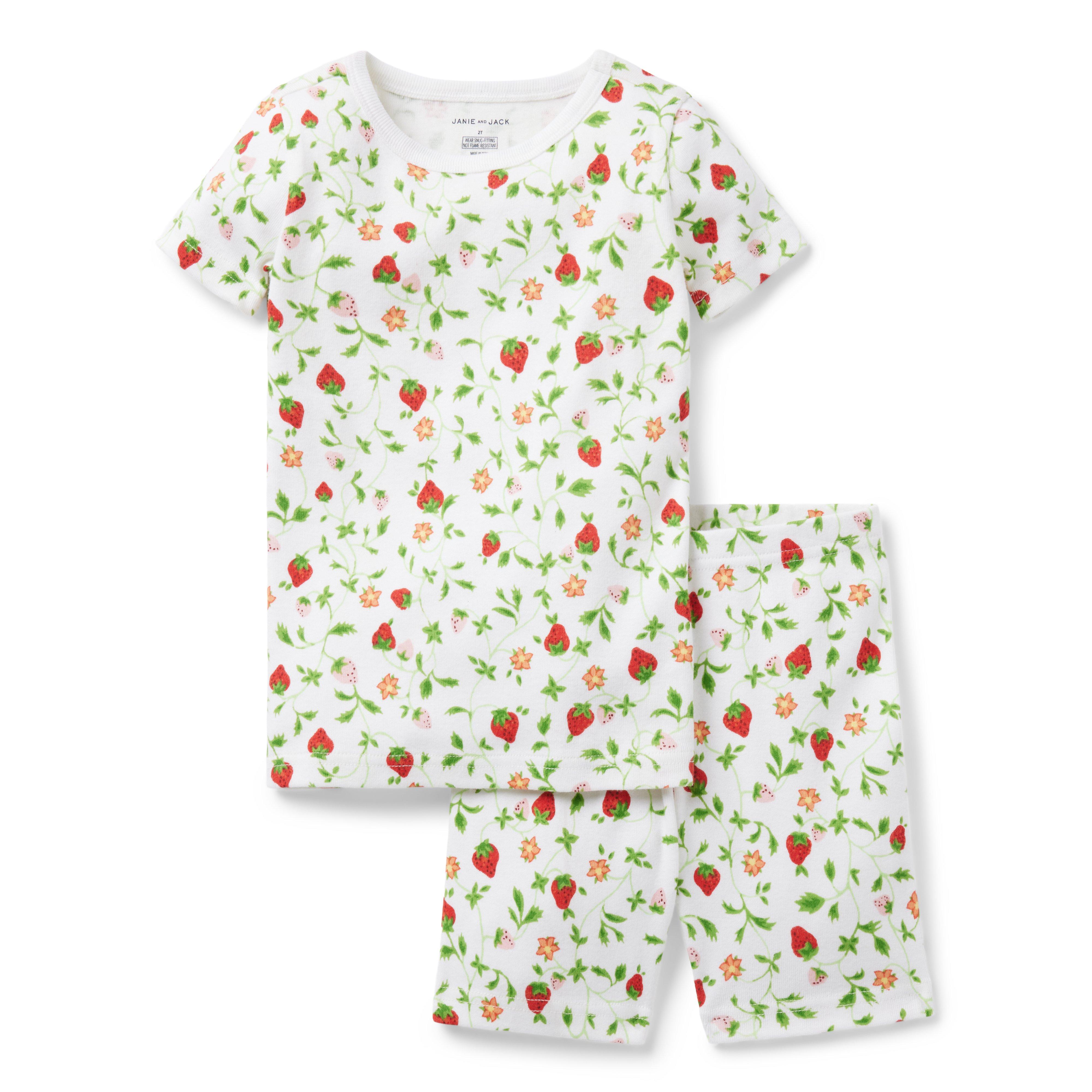 Good Night Short Pajamas in Strawberry Vines