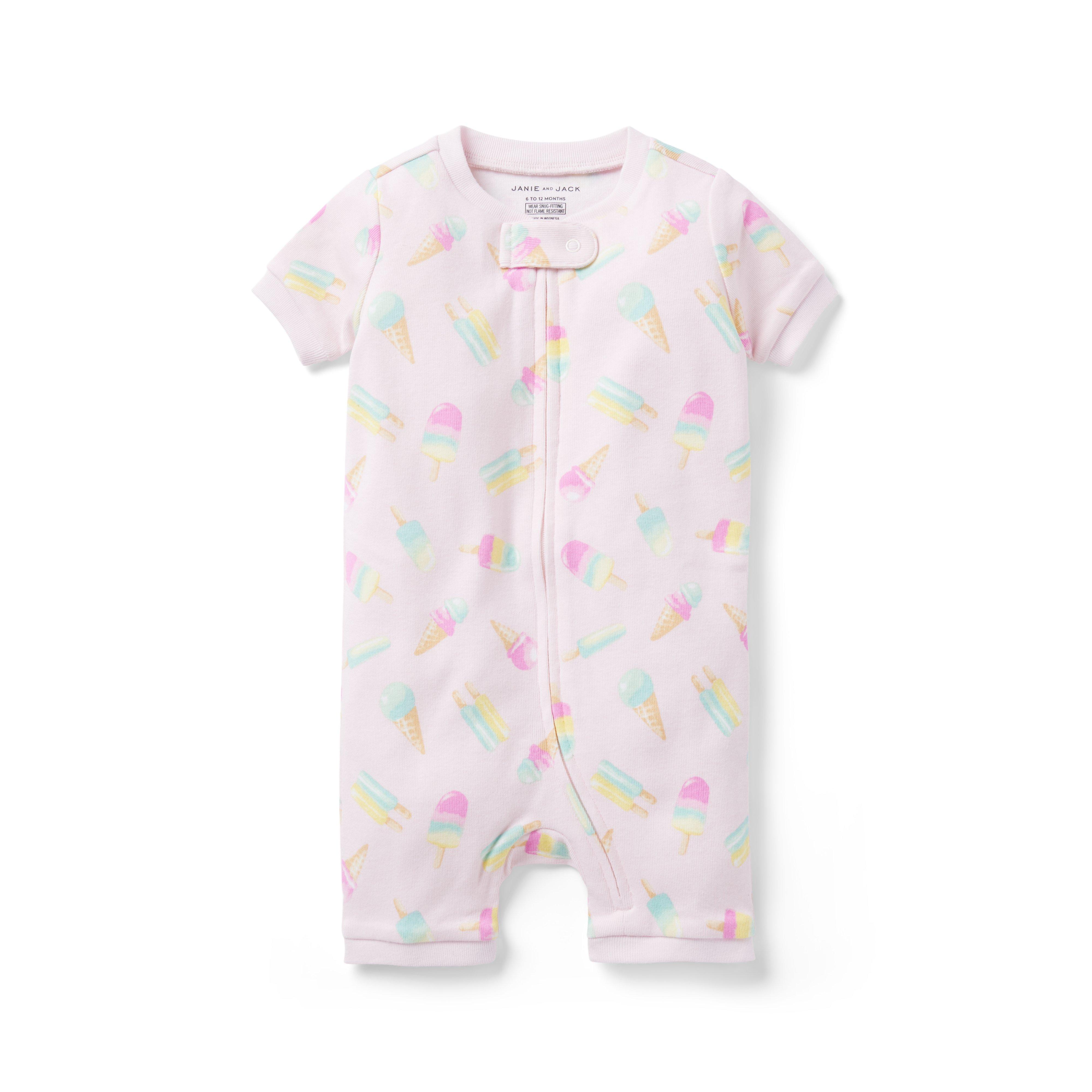 Baby Good Night Short Zip Pajama in Ice Cream Dreams