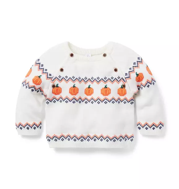 The Pumpkin Fair Isle Baby Sweater