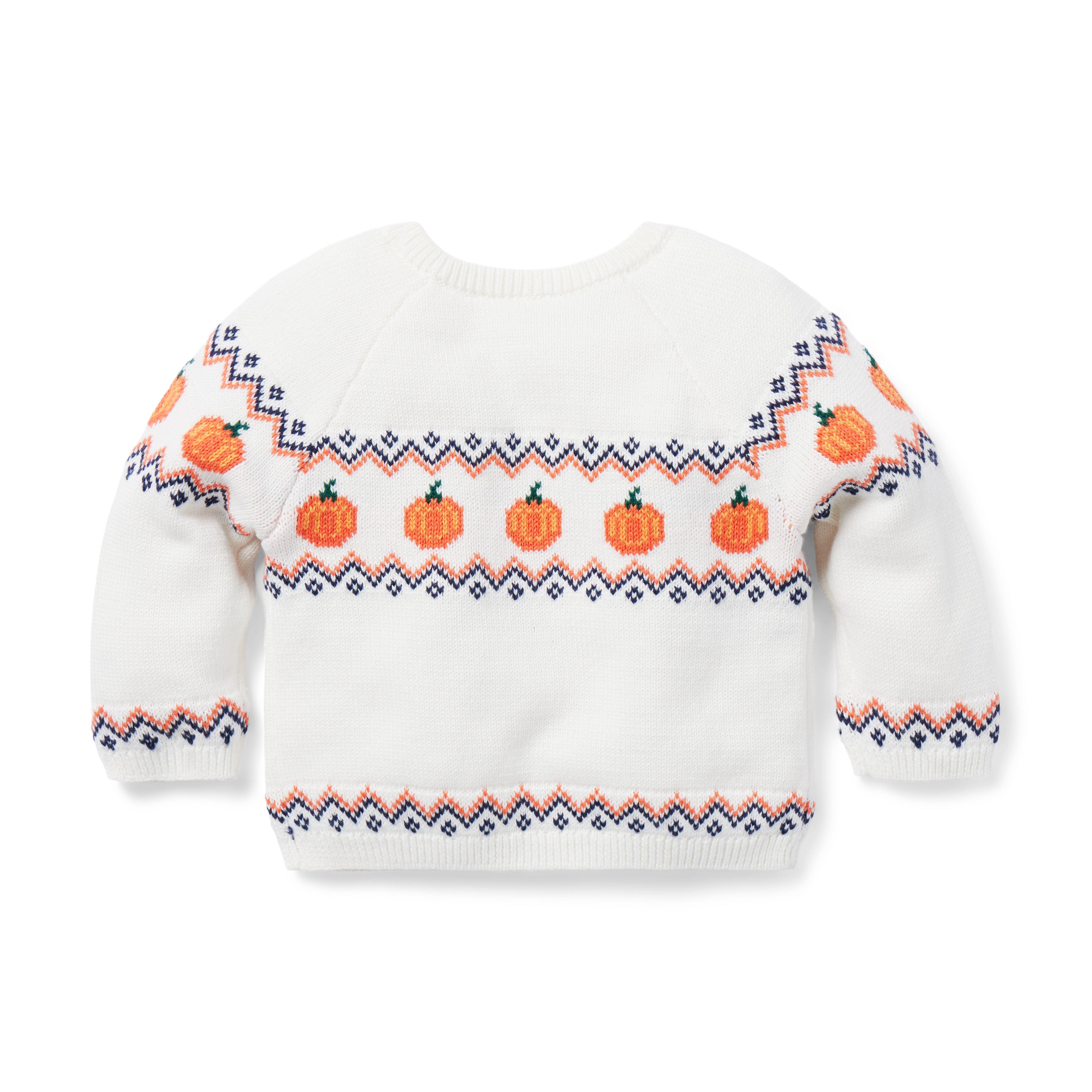 The Pumpkin Fair Isle Baby Sweater image number 3