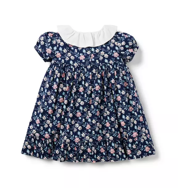 Baby Floral Collared Smocked Dress image number 3