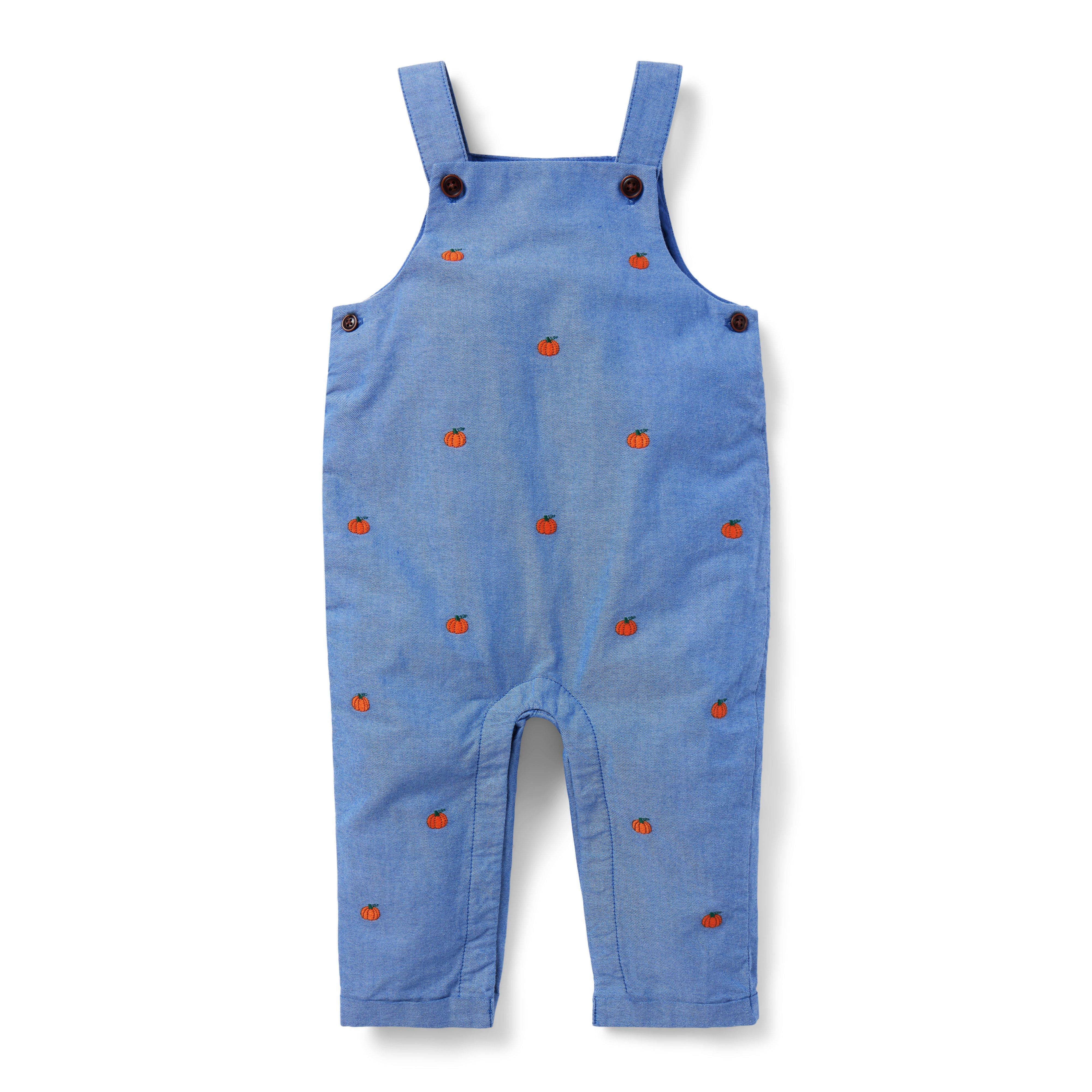 Embroidered Pumpkin Baby Overall 