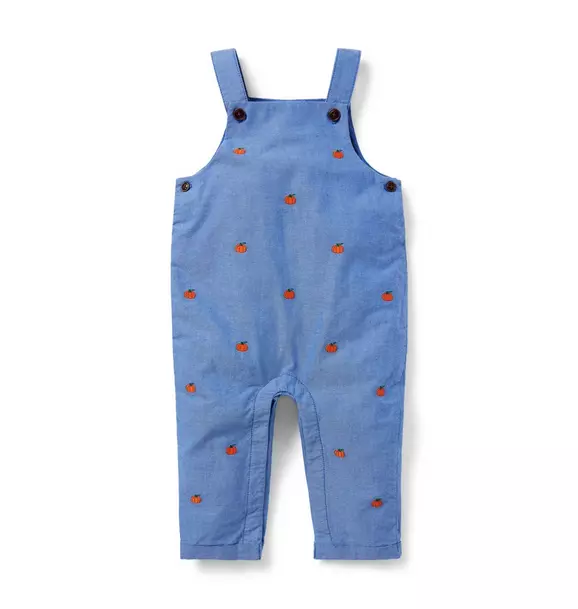 Embroidered Pumpkin Baby Overall  image number 0