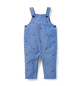 Embroidered Pumpkin Baby Overall 