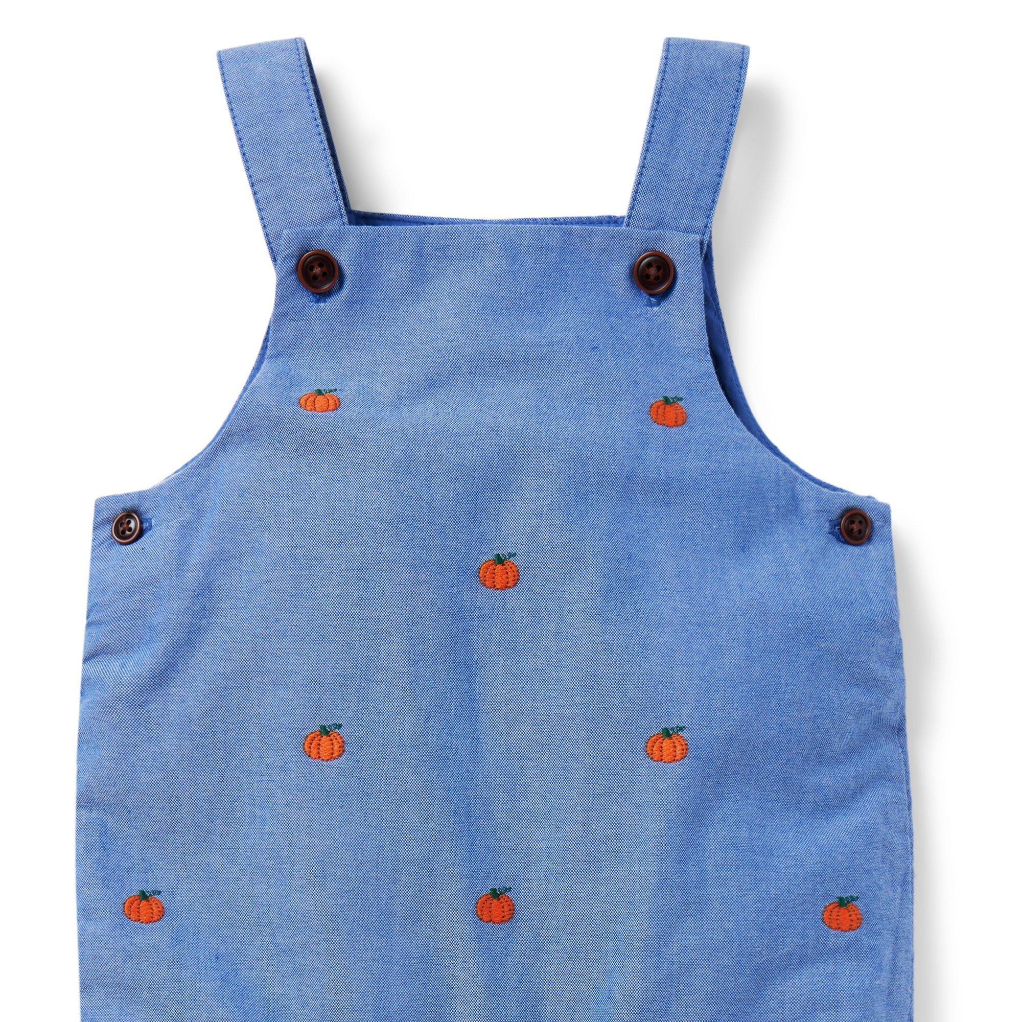Embroidered Pumpkin Baby Overall  image number 1
