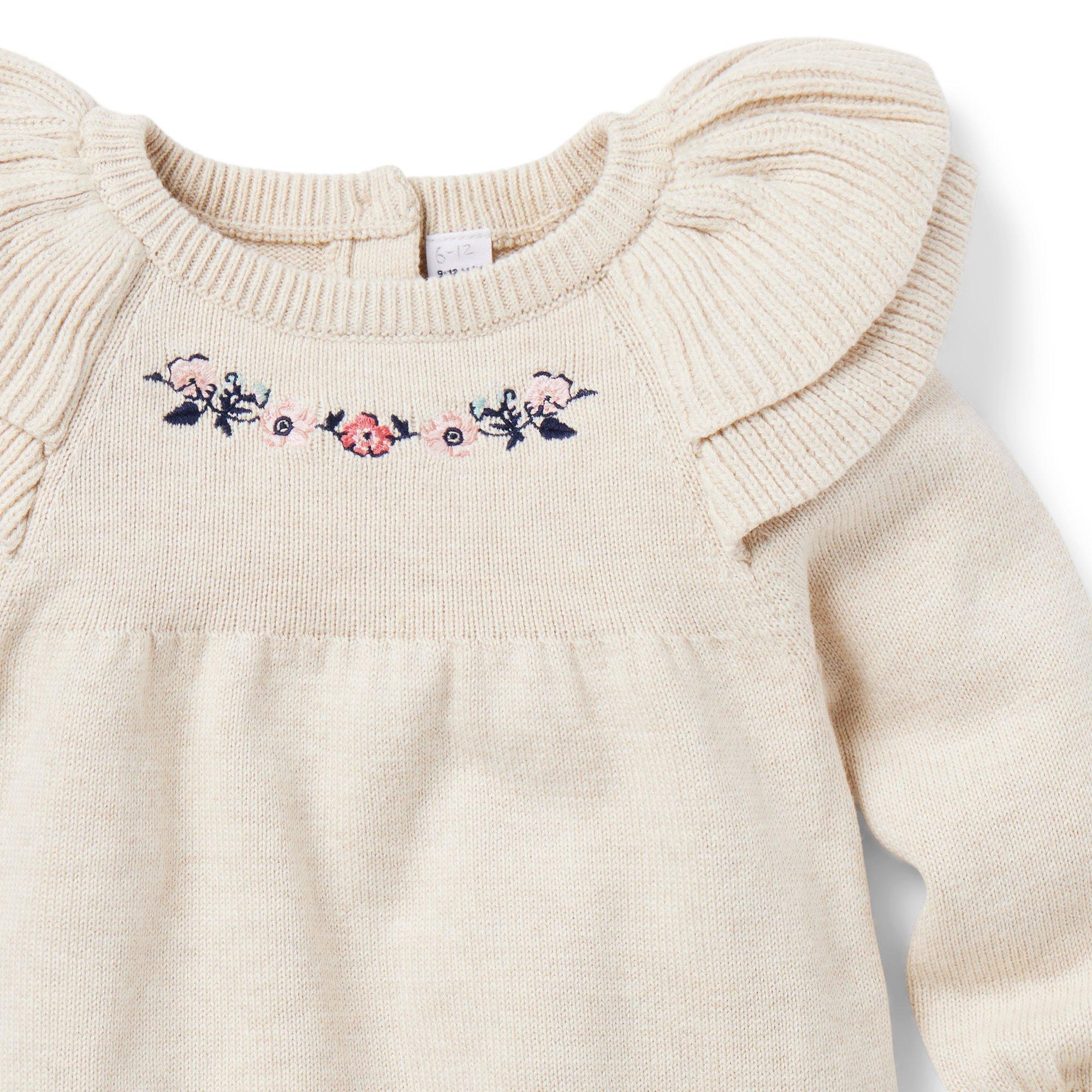 Baby Embroidered Sweater Romper image number 1