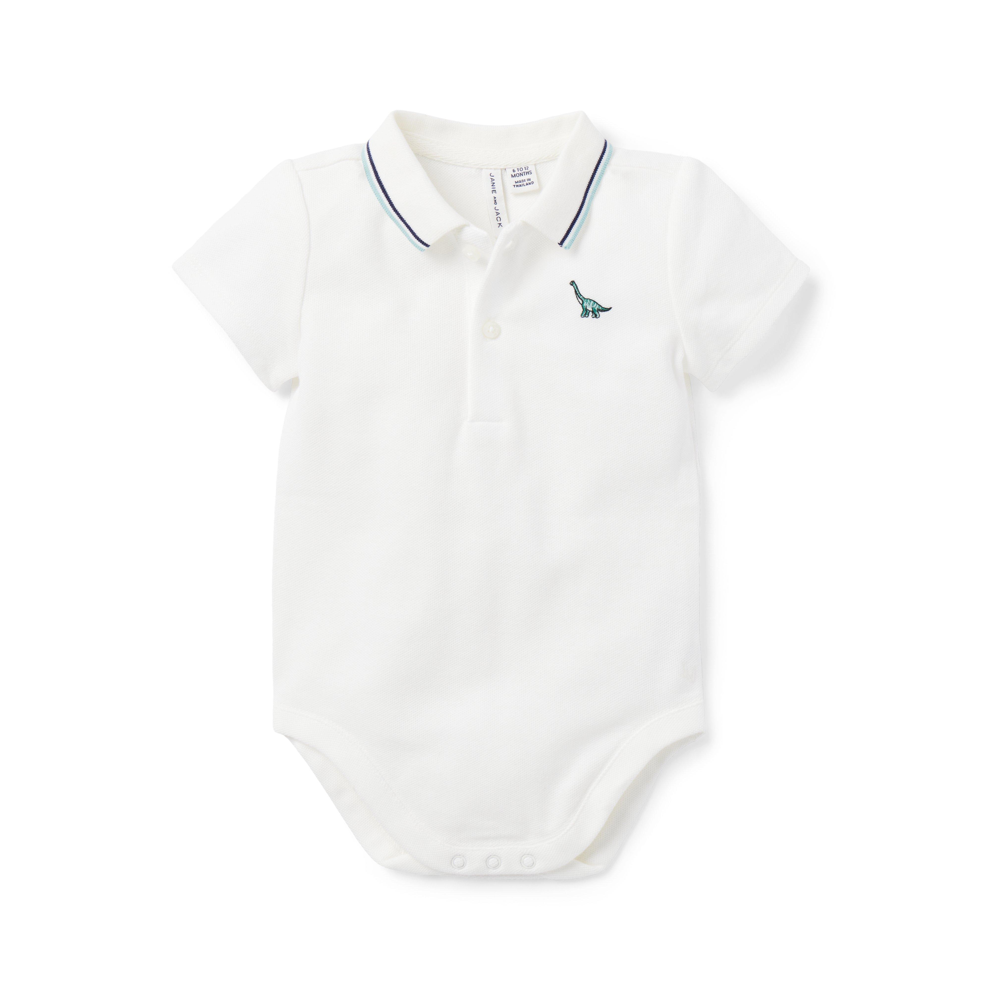 Baby Dinosaur Pique Polo Bodysuit