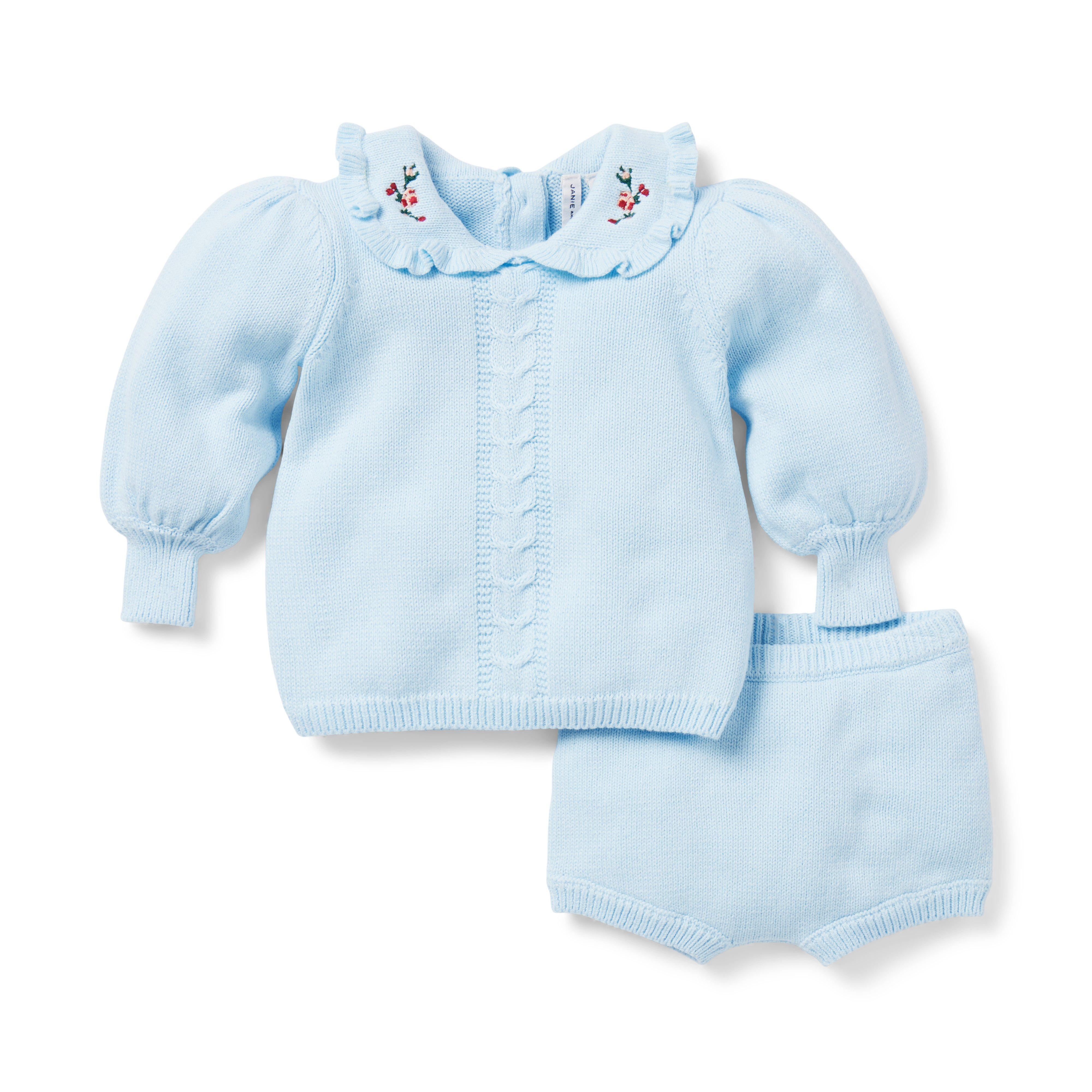 Baby Pointelle Sweater Matching Set