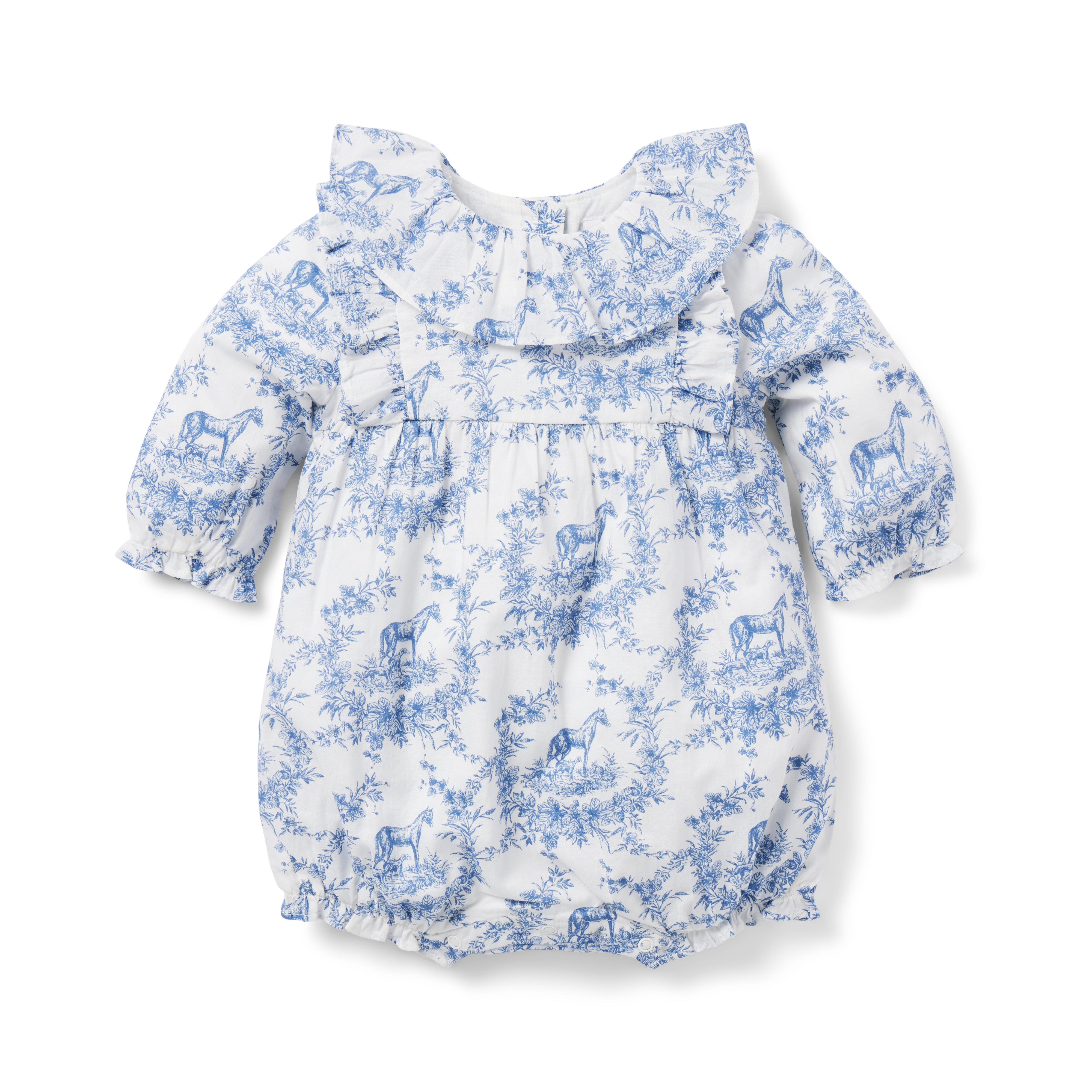 Baby Horse Toile Romper