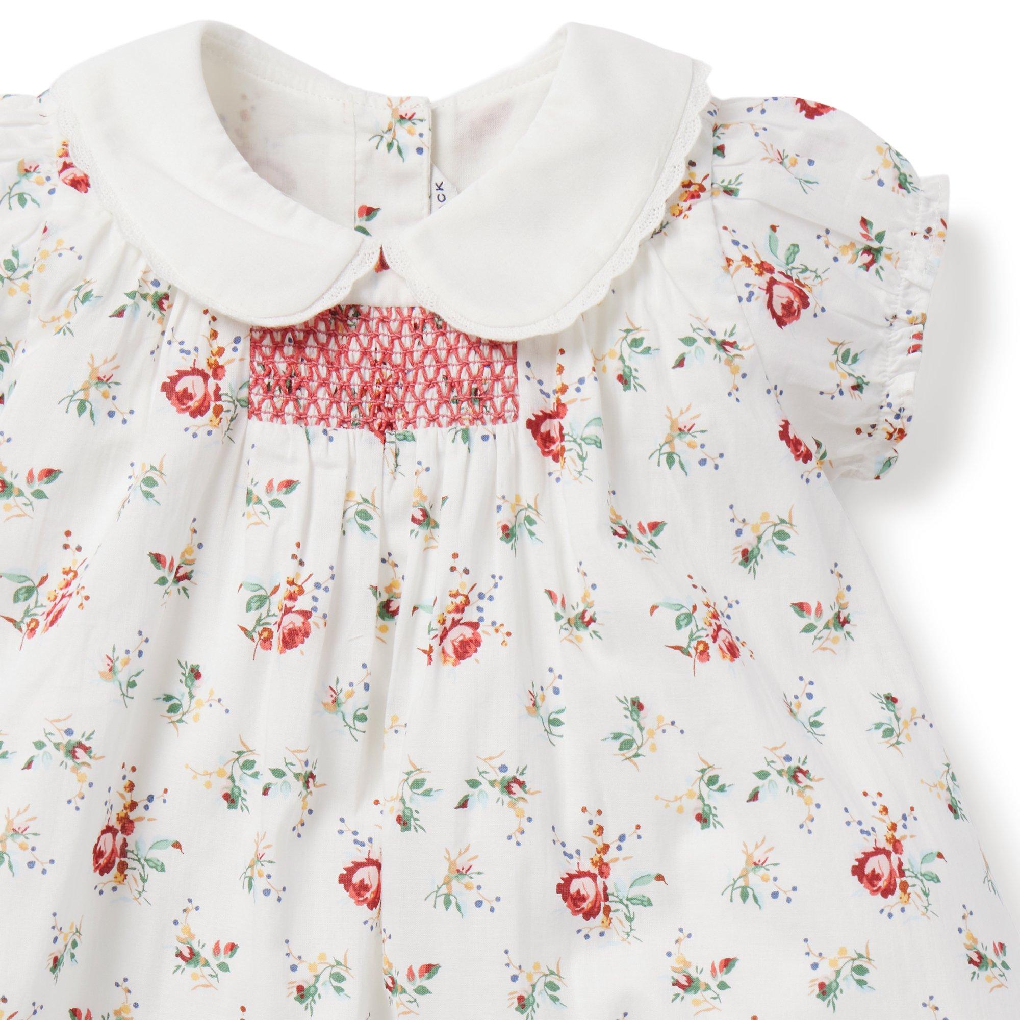 Baby Floral Collared Smocked Dress image number 1