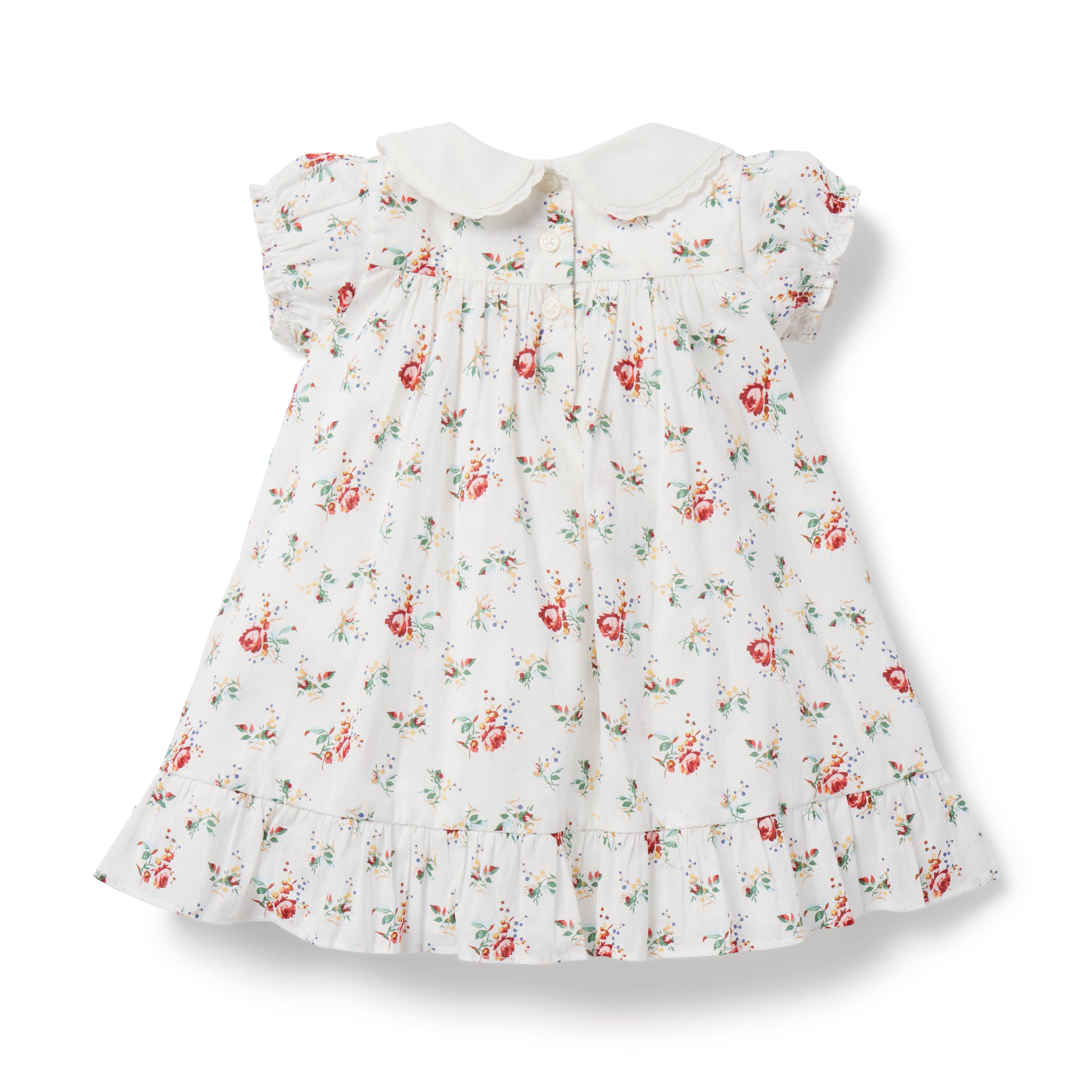 Baby Floral Collared Smocked Dress image number 3