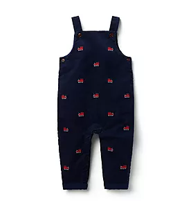 Baby Embroidered Train Corduroy Overall