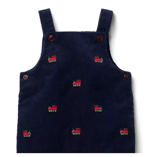 Baby Embroidered Train Corduroy Overall image number 3