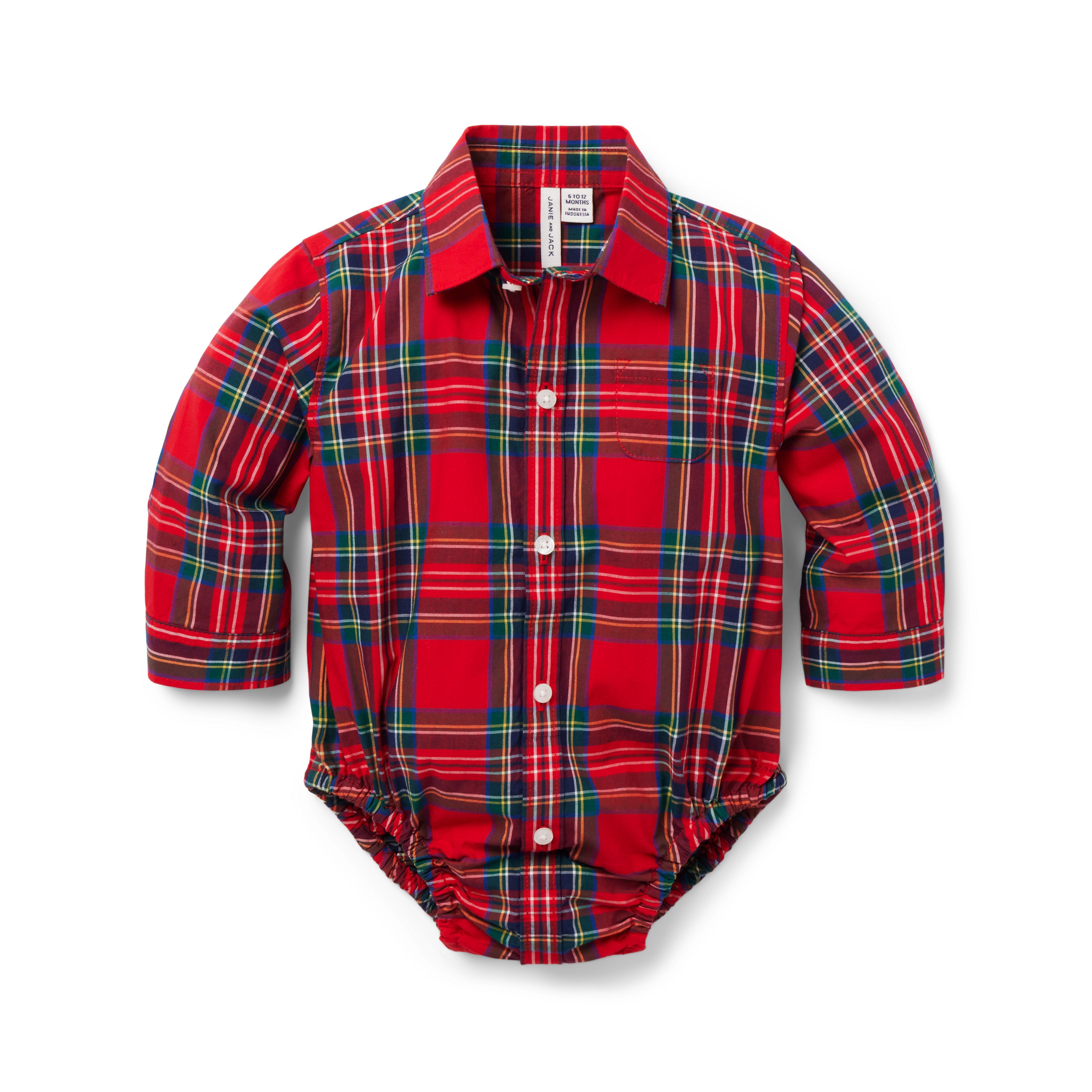 Baby Tartan Poplin Bodysuit image number 0