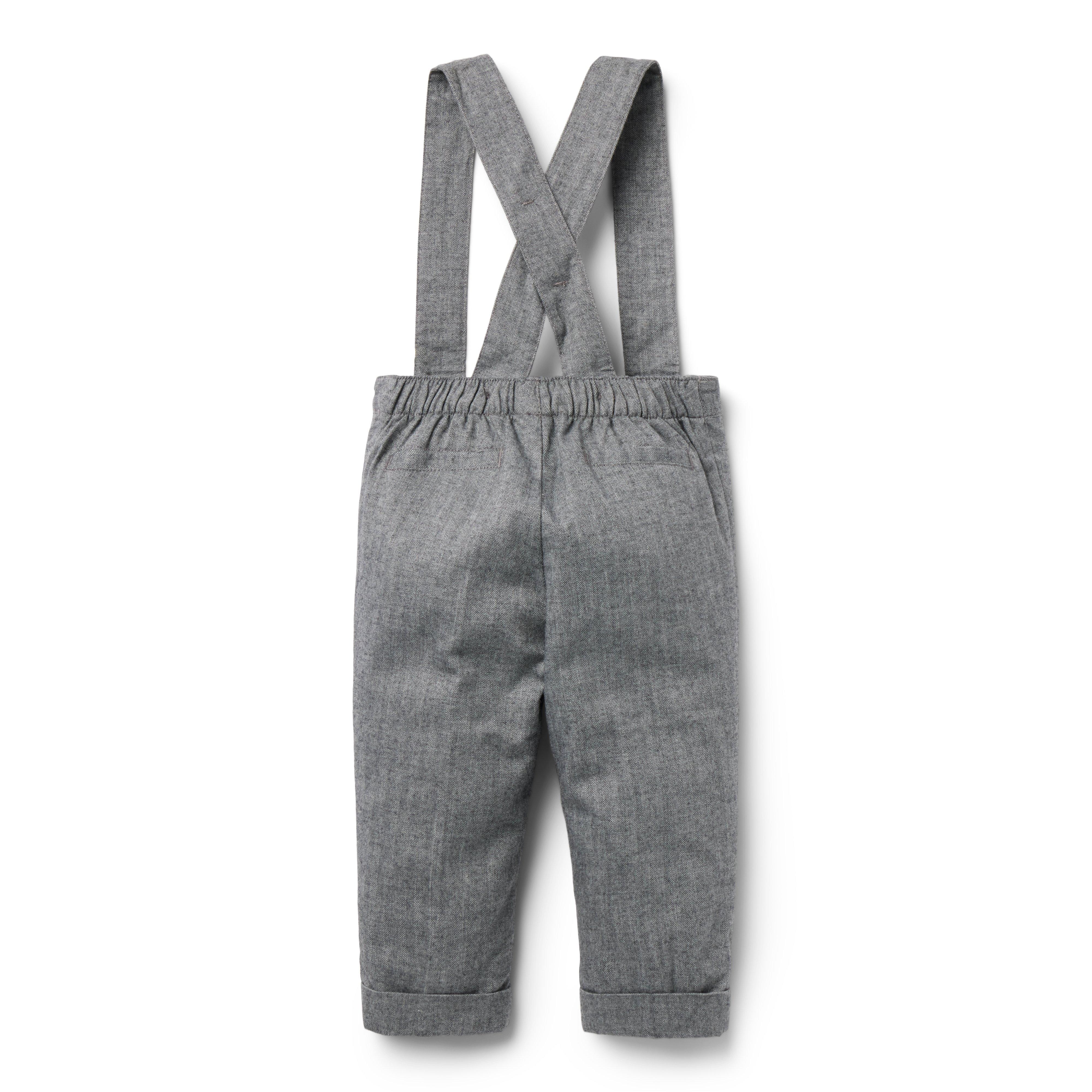 Newborn Grey Heather Baby Herringbone Suspender Pant by Janie and Jack