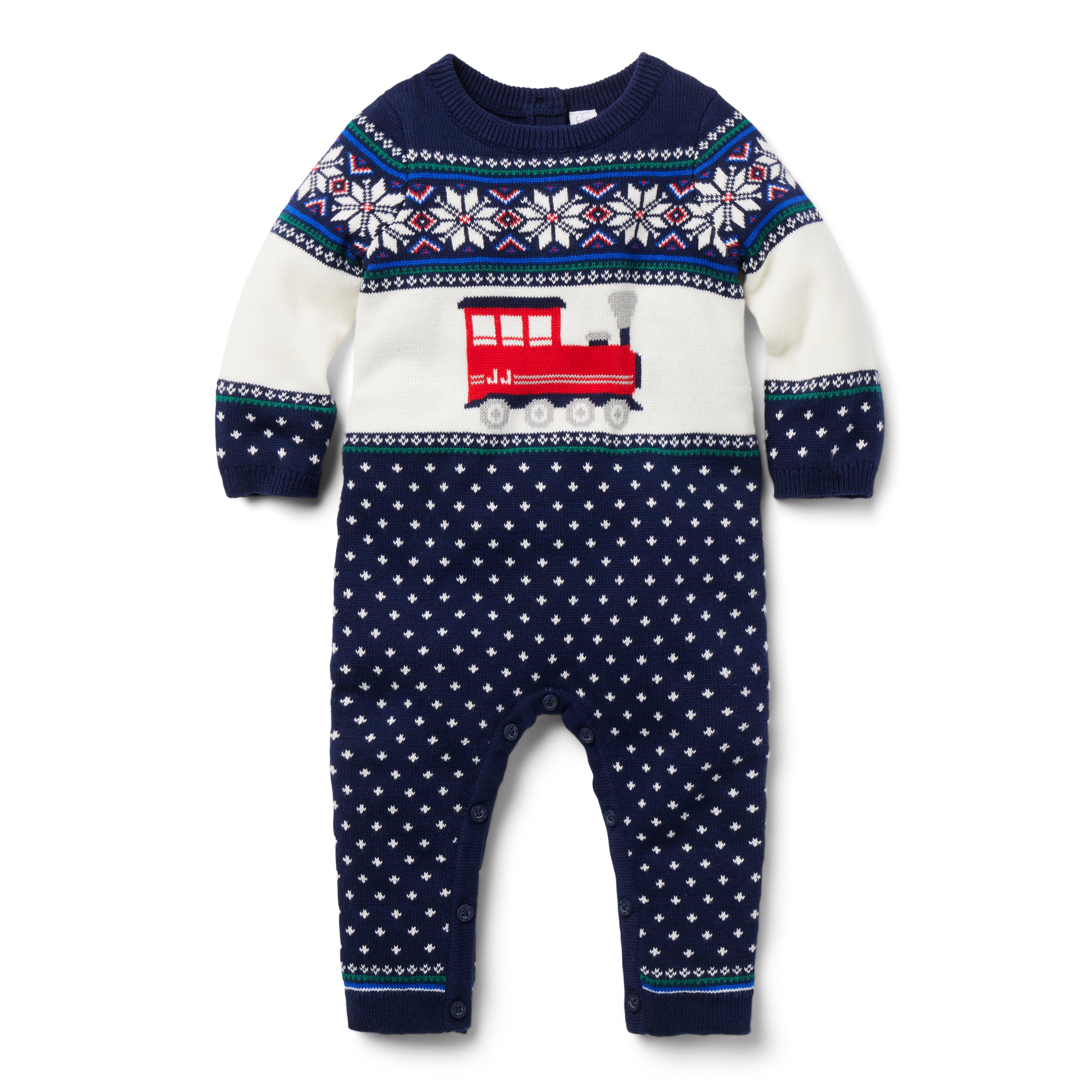 Baby Train Fair Isle Sweater One-Piece