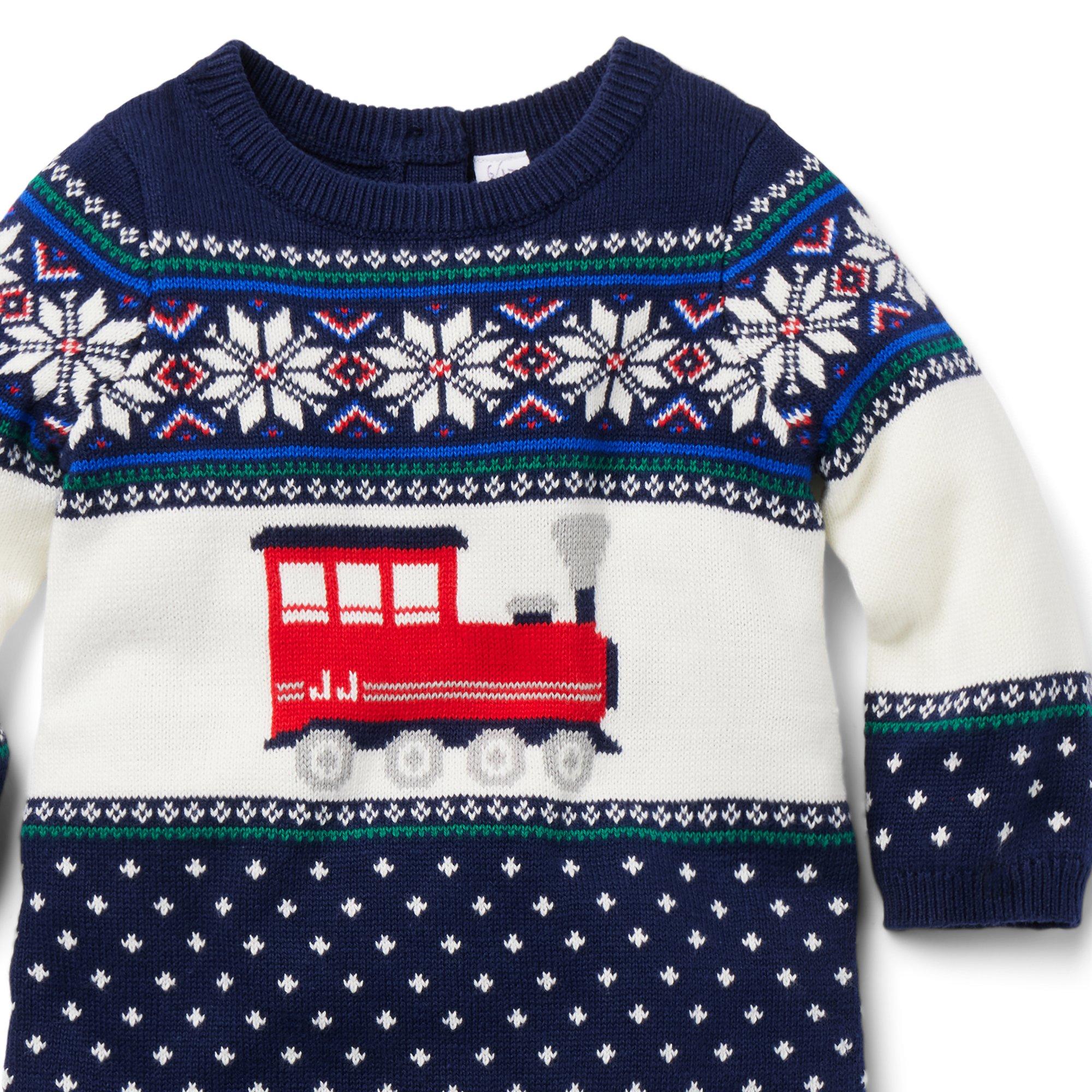 Baby Train Fair Isle Sweater One-Piece image number 3
