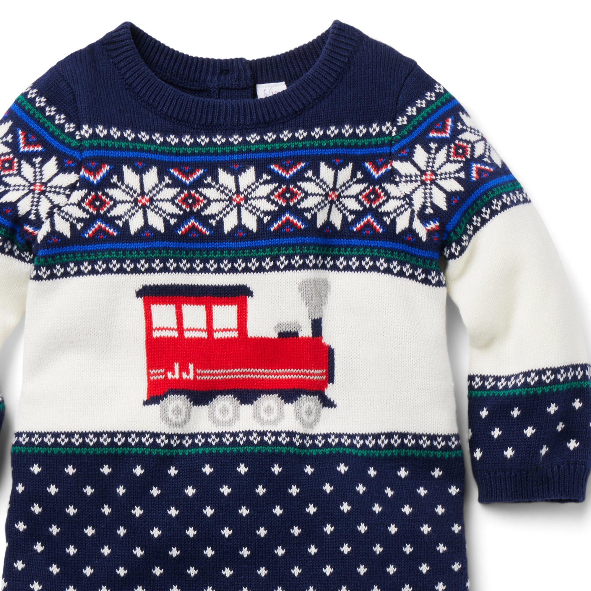 Baby Train Fair Isle Sweater One-Piece