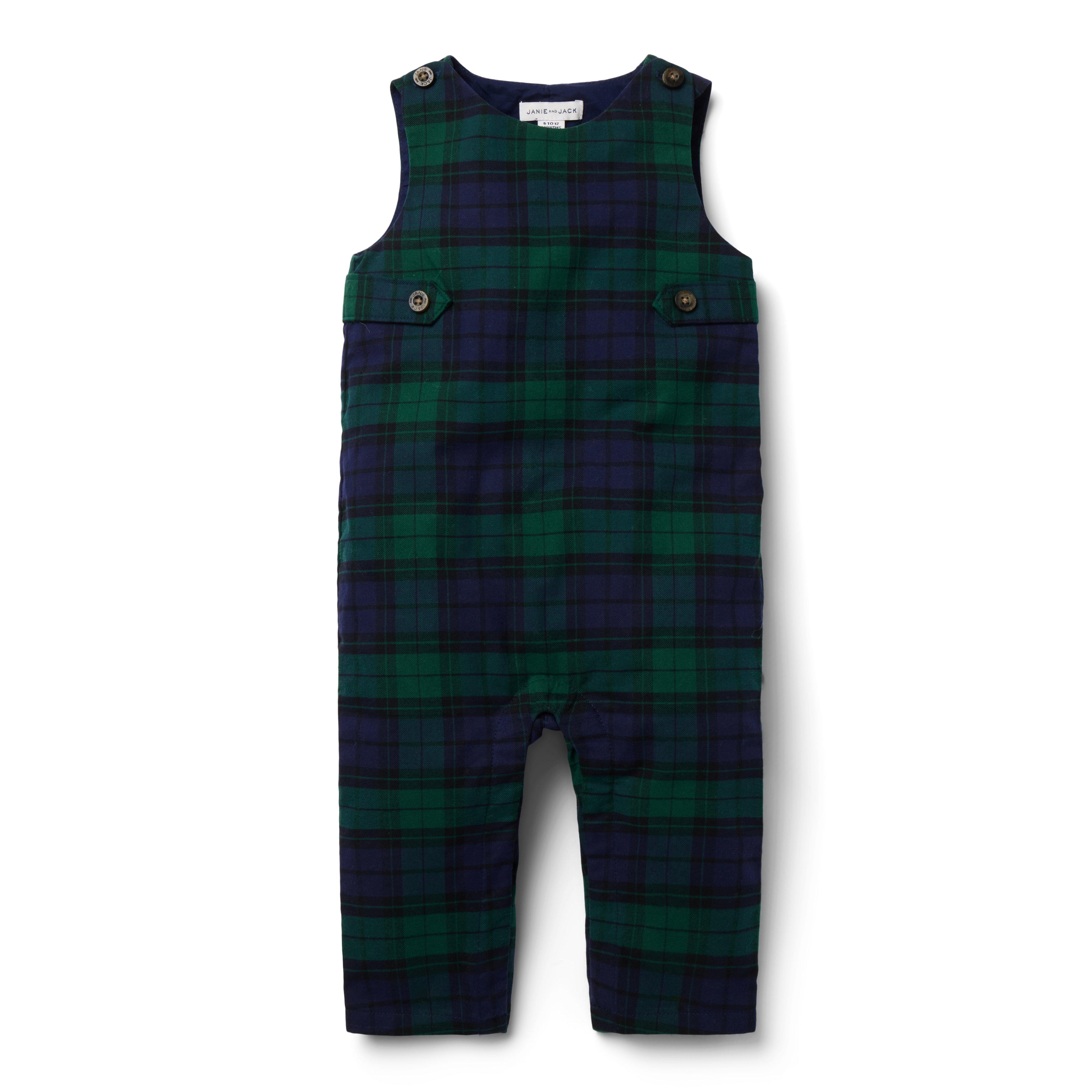 The Tartan Holiday Baby Overall image number 0