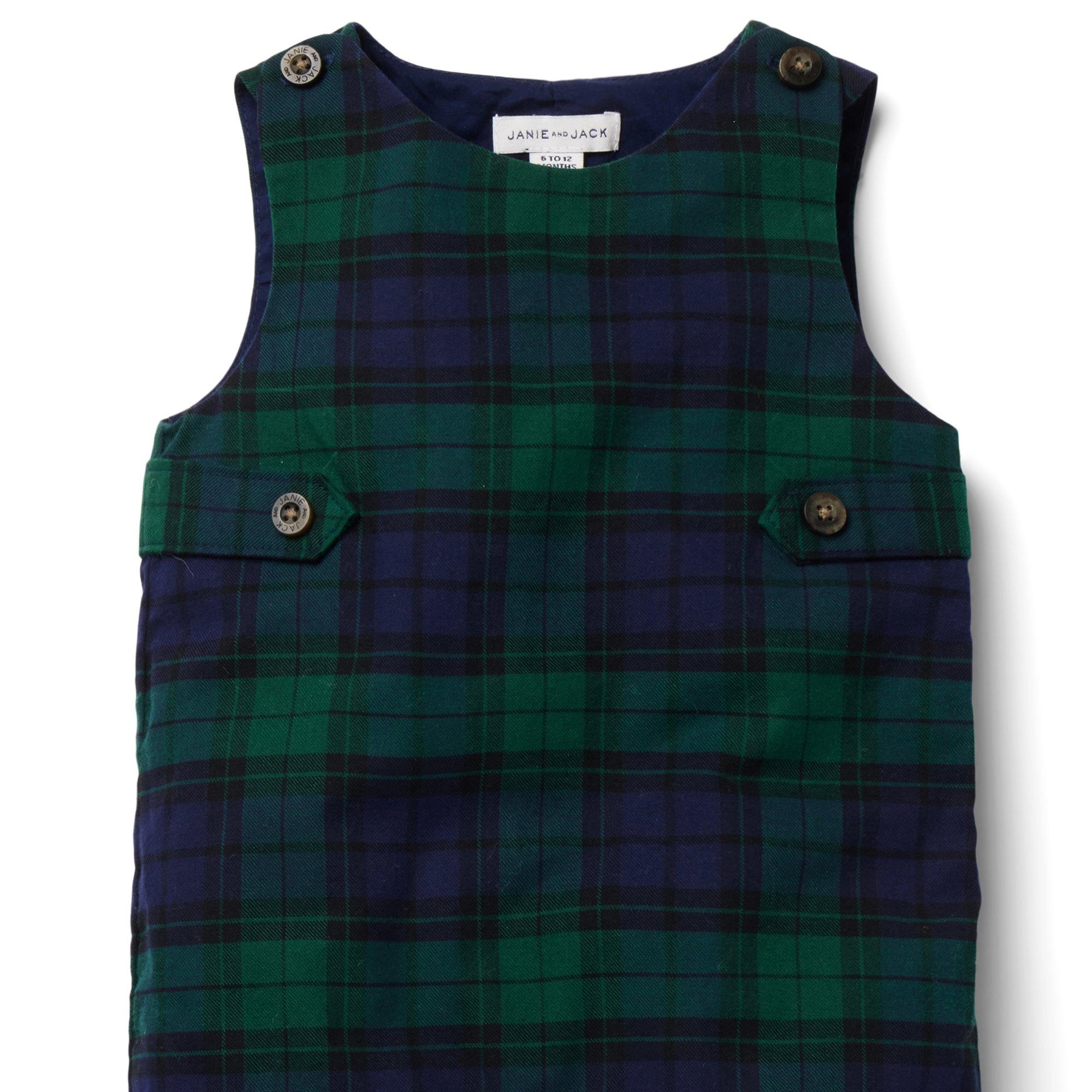 The Tartan Holiday Baby Overall image number 3