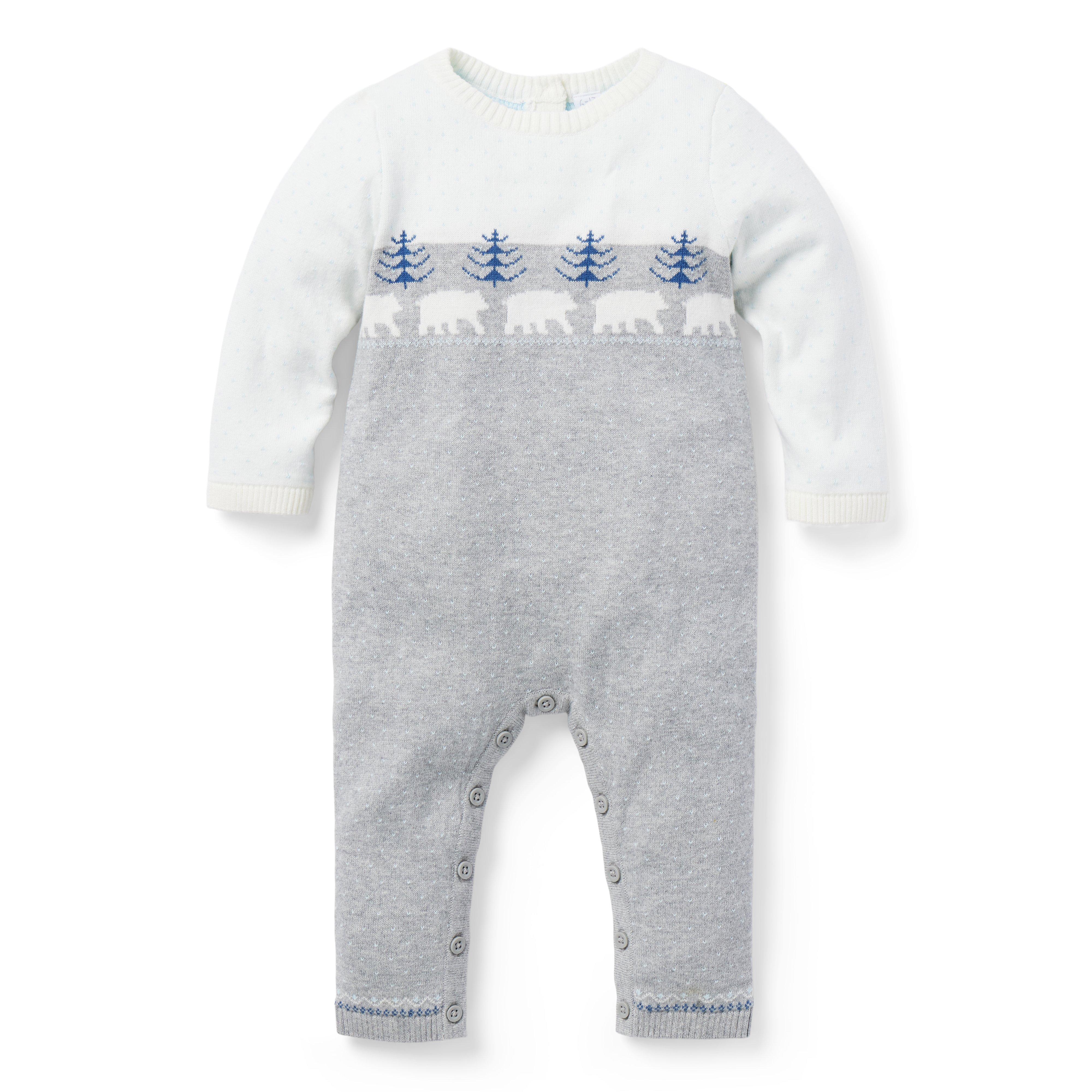Baby Polar Bear Sweater One-Piece image number 0