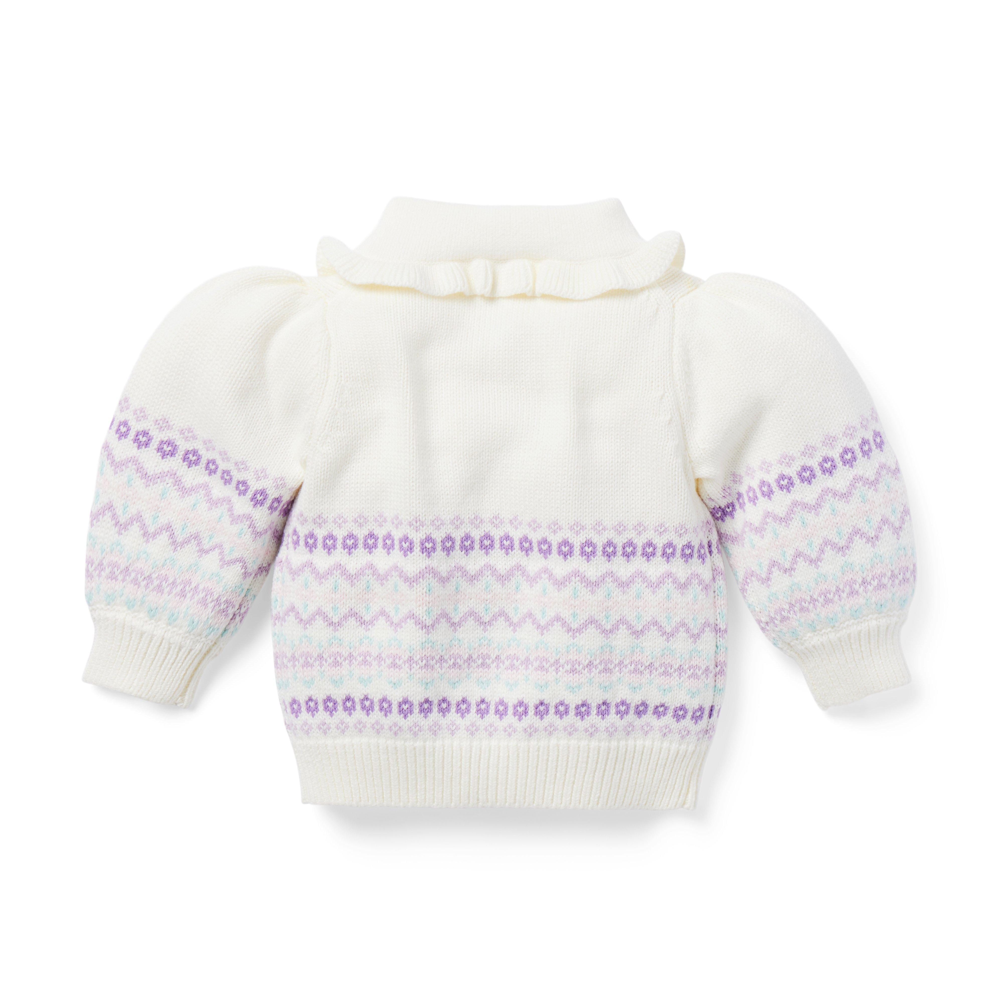 Baby Fair Isle Ruffle Collar Cardigan image number 1