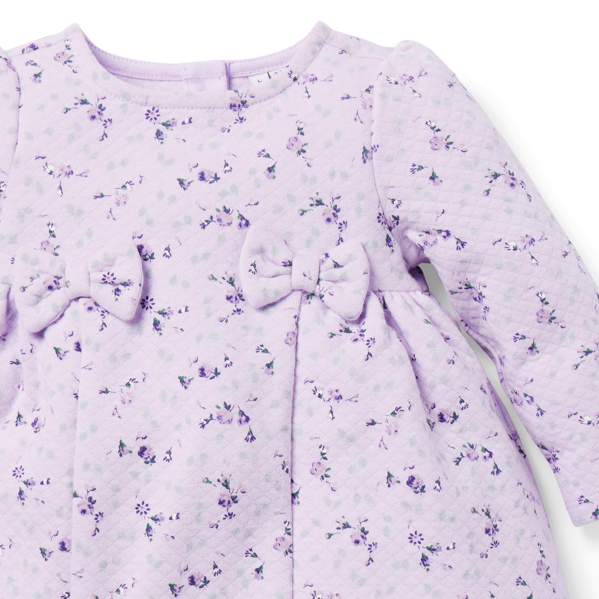 Baby Floral Quilted Bow Dress image number 4