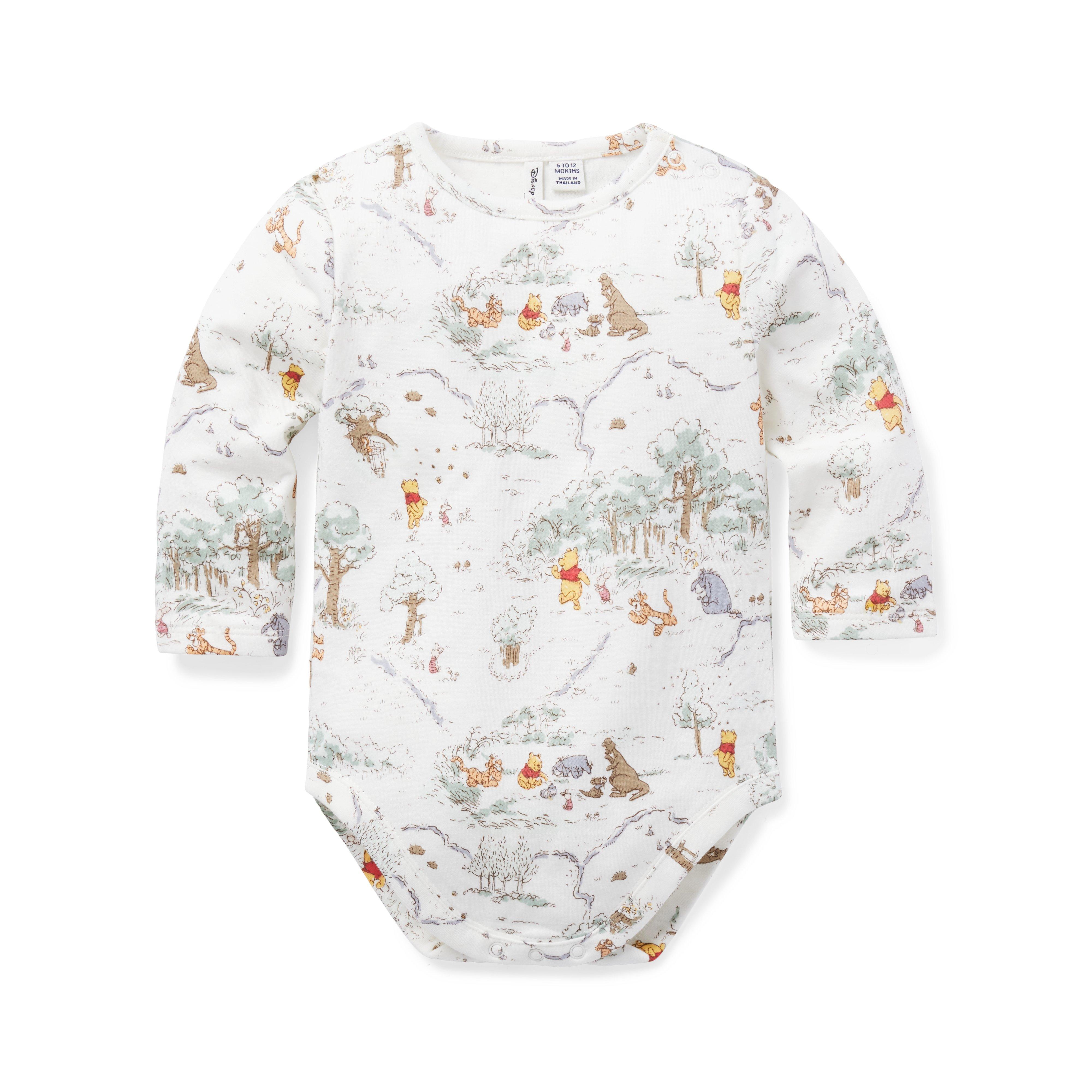 Newborn Jet Ivory Toile Disney Winnie The Pooh Baby Toile Bodysuit