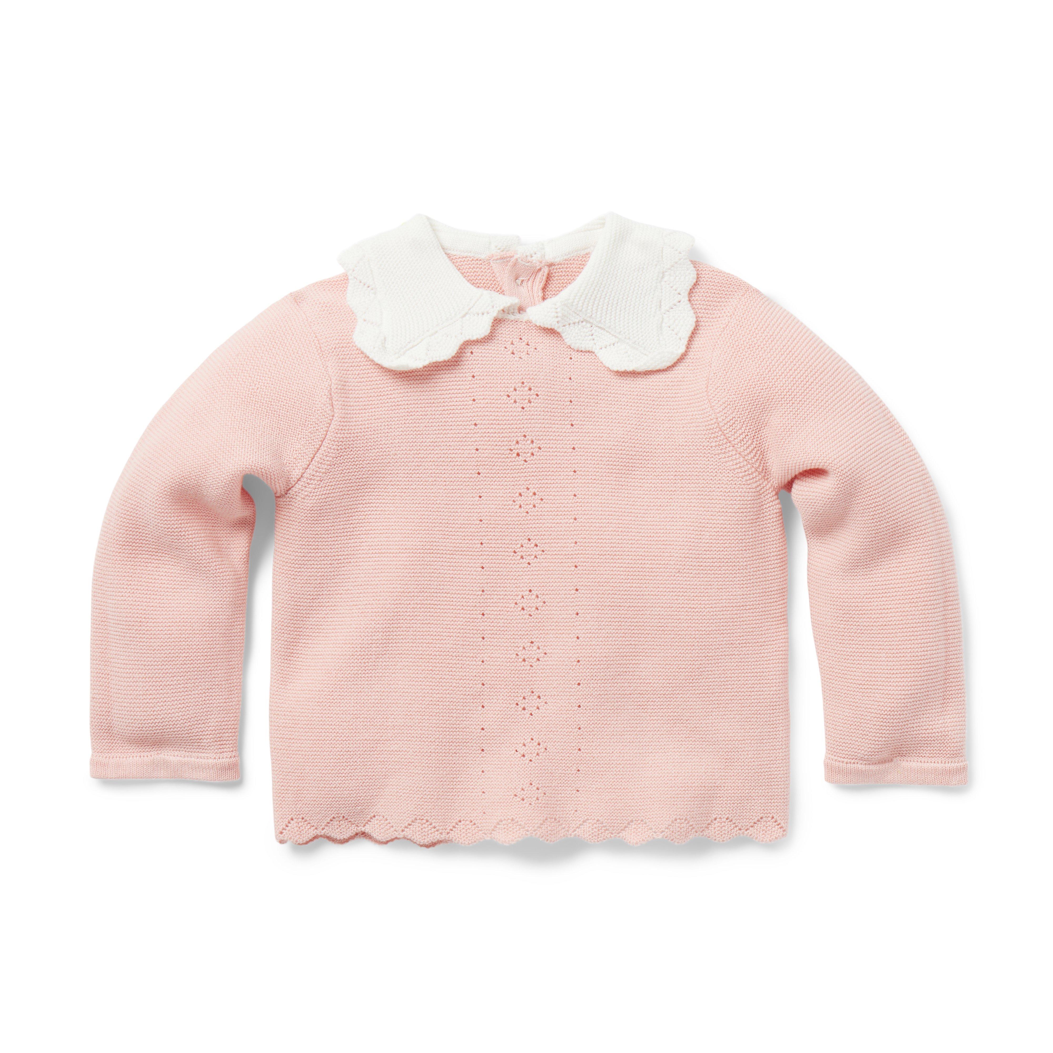 Baby Pointelle Collared Sweater 