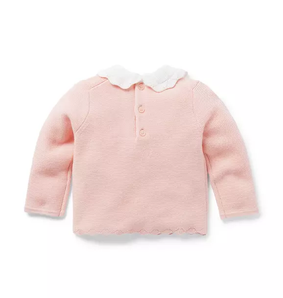 Baby Pointelle Collared Sweater  image number 3