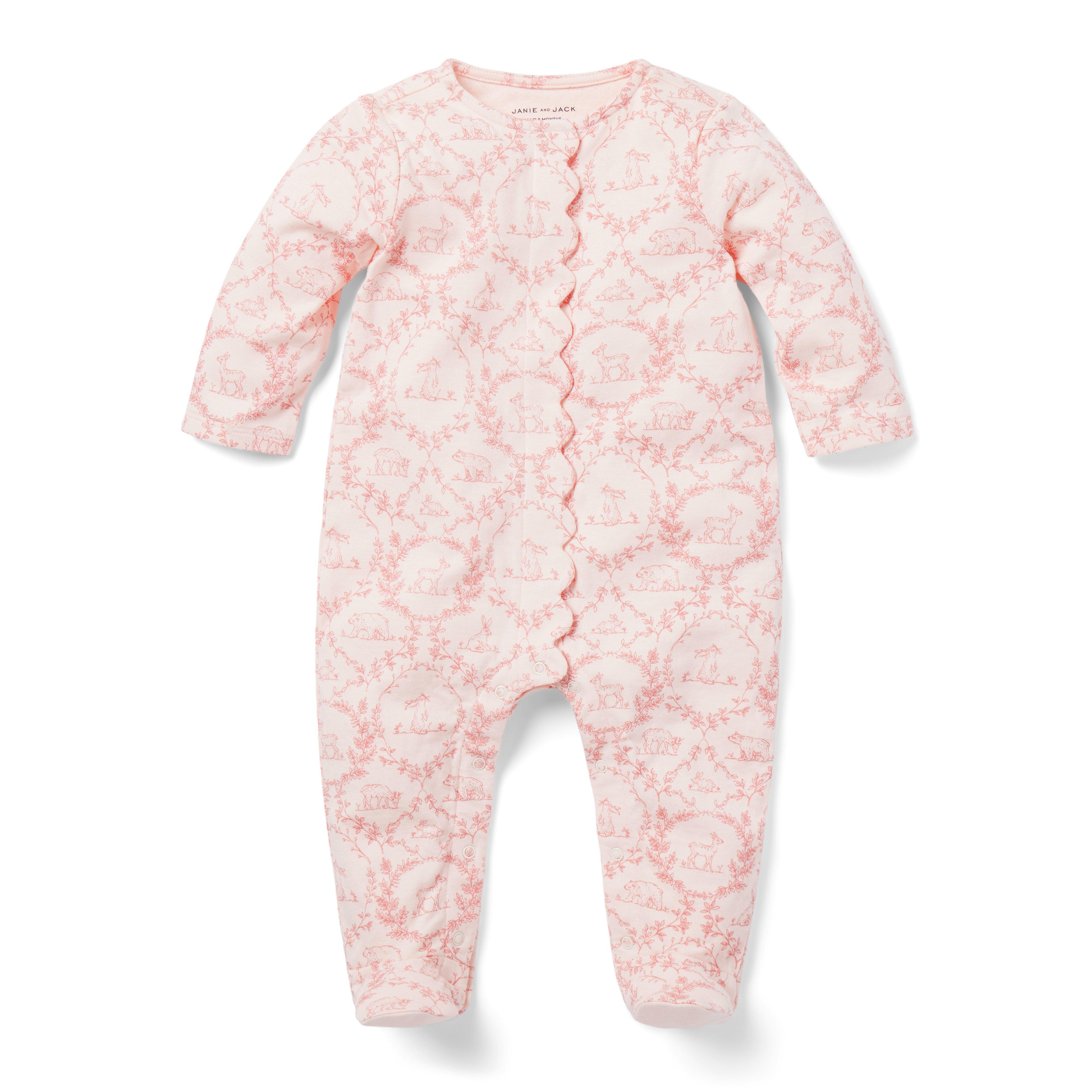 Newborn Pearl Woodland Toile Baby Woodland Toile Footed One-Piece by ...