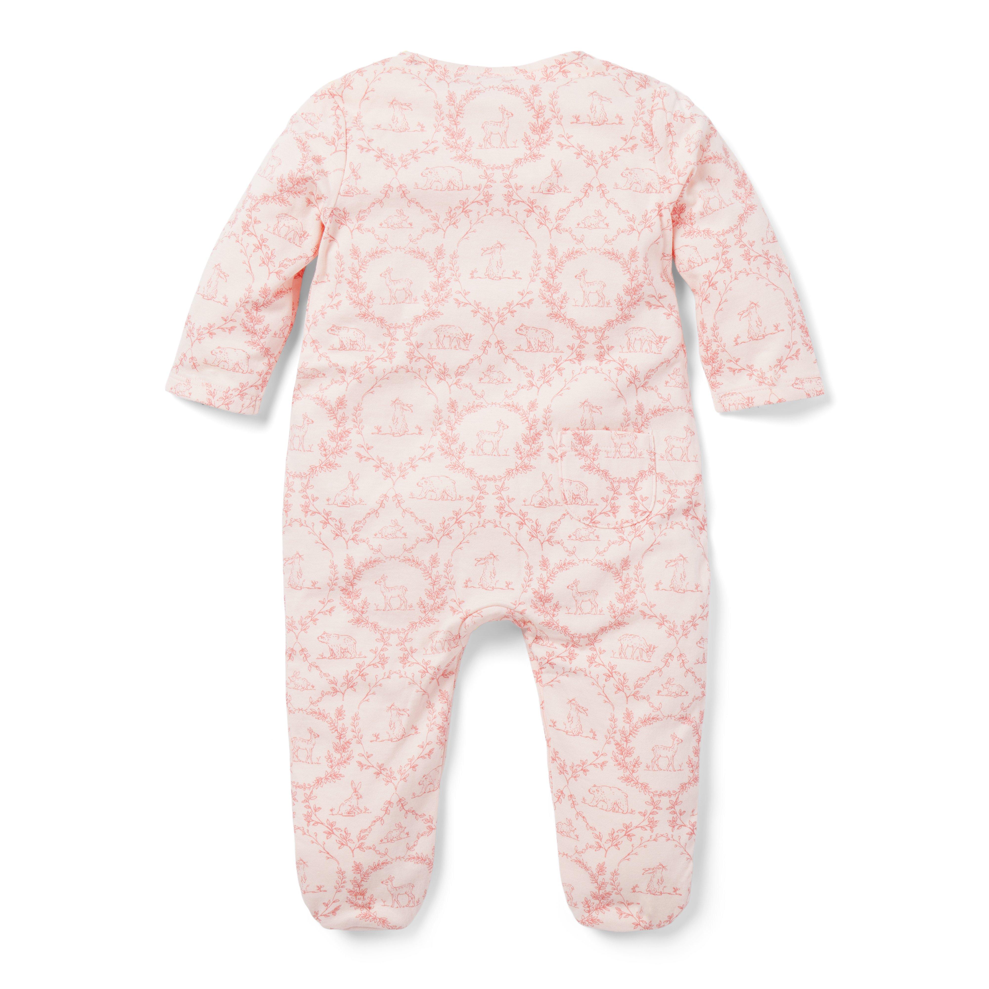 Baby Woodland Toile Footed One-Piece image number 3