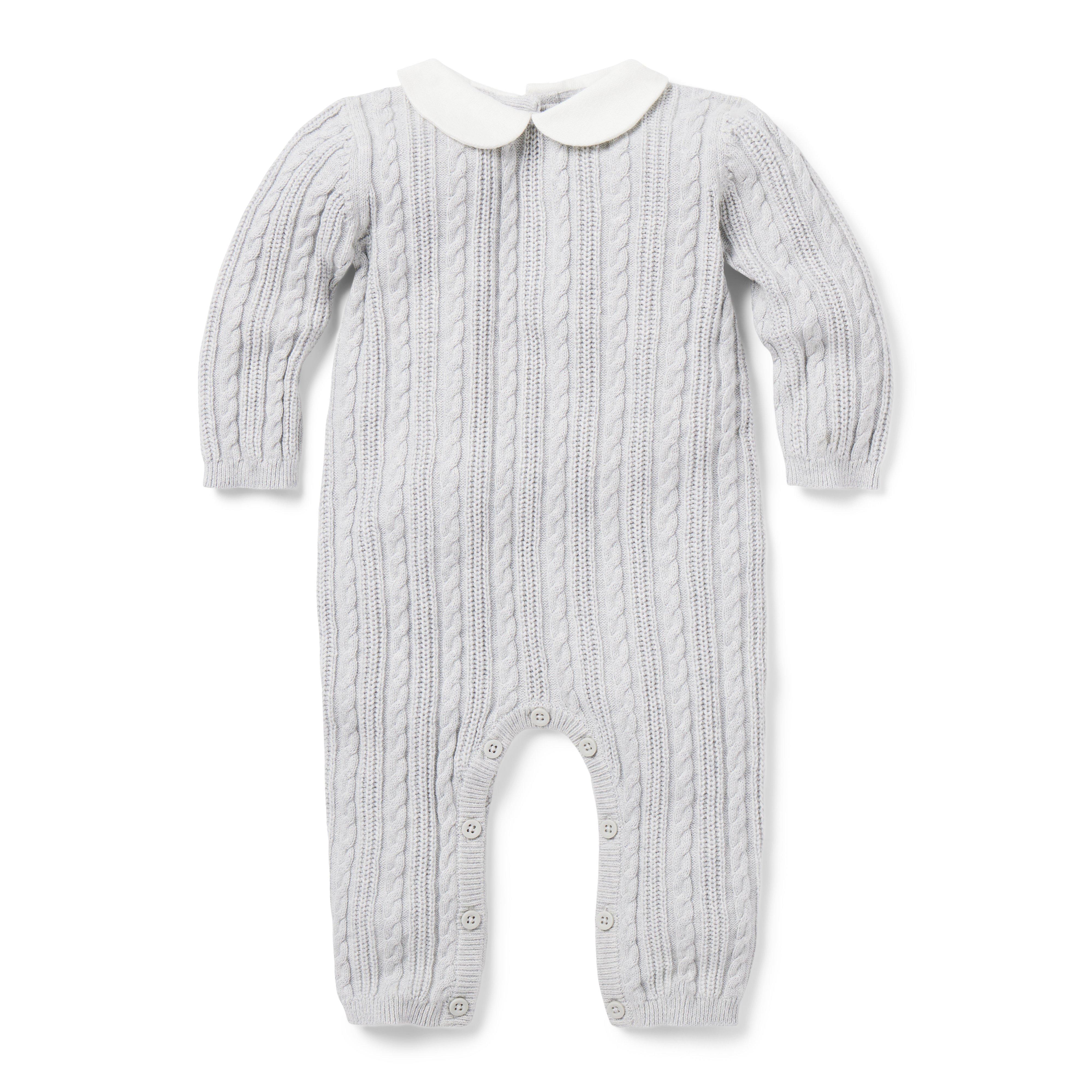 Baby Cable Knit Collared One-Piece image number 0