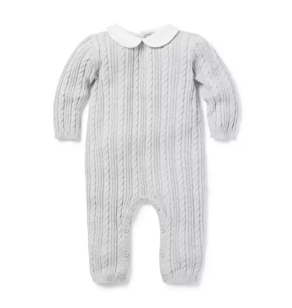 Baby Cable Knit Collared One-Piece image number 0