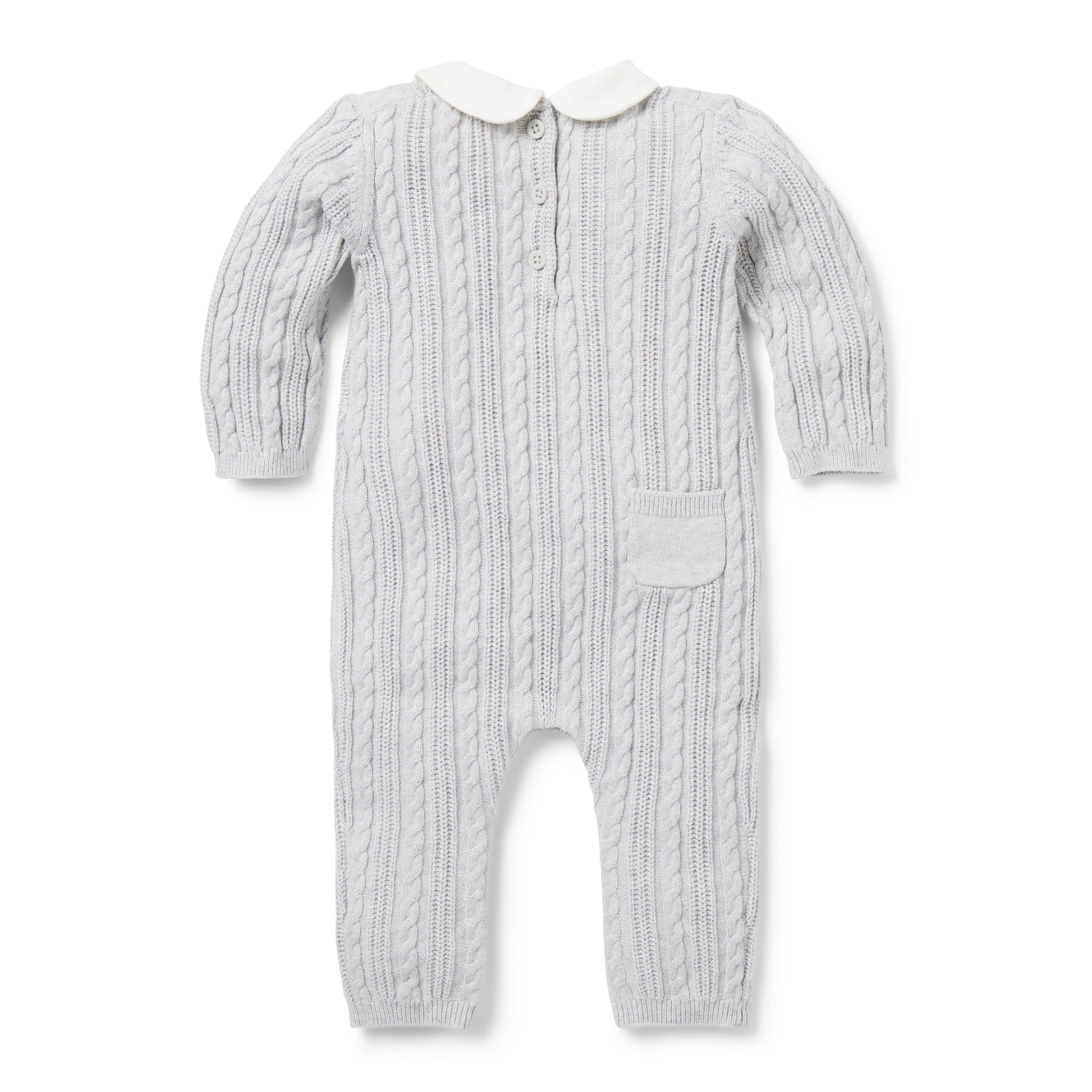 Baby Cable Knit Collared One-Piece image number 3