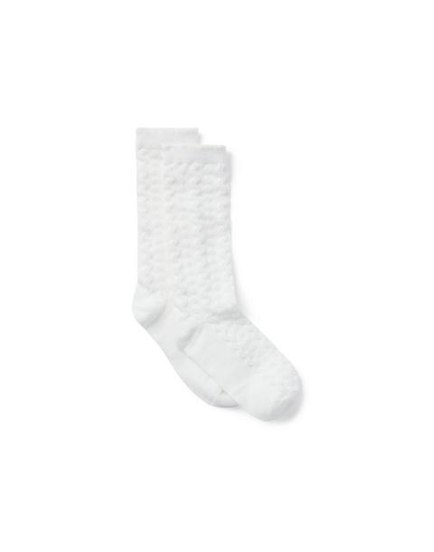 Pointelle Sock - White