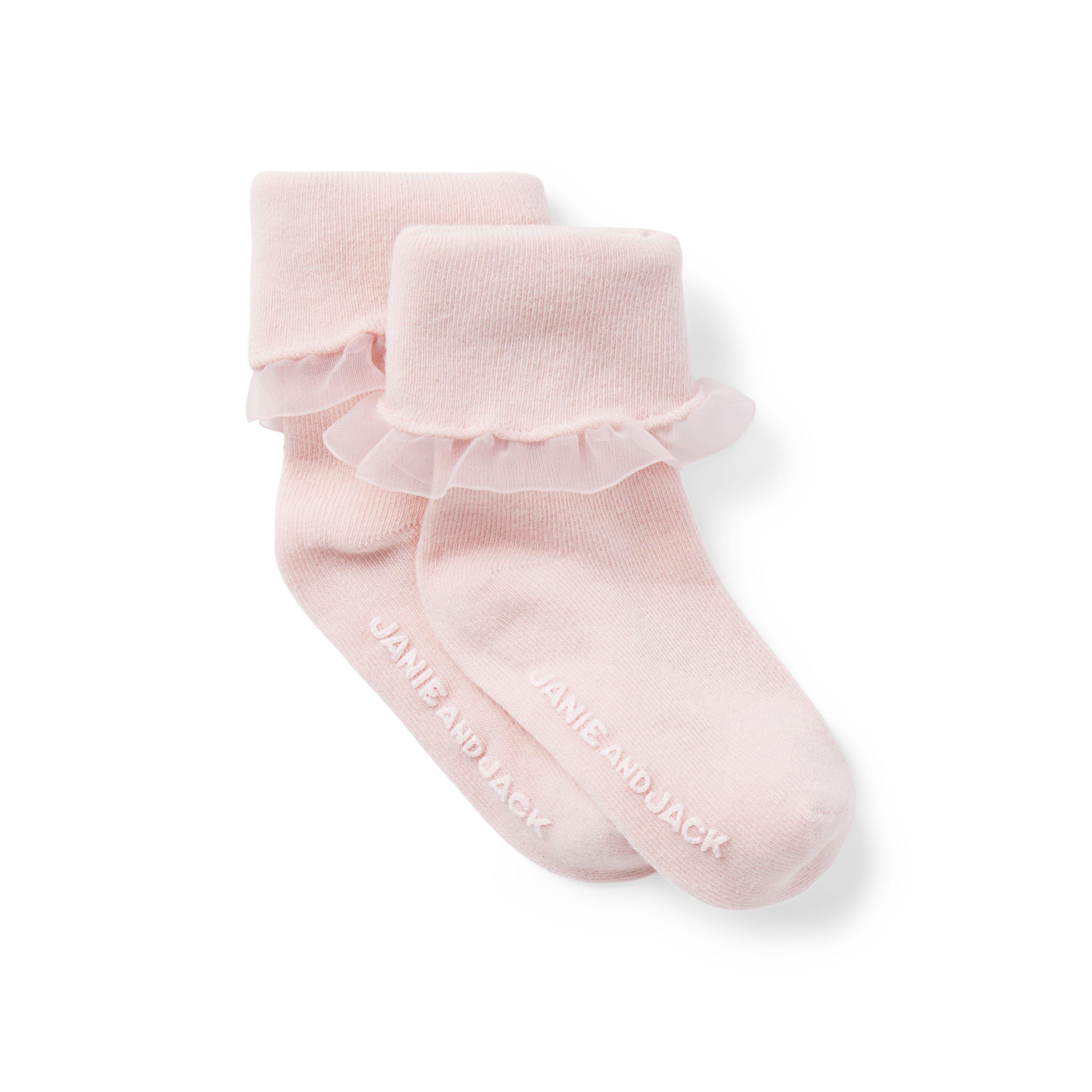 Newborn Peachskin Baby Ruffle Sock by Janie and Jack