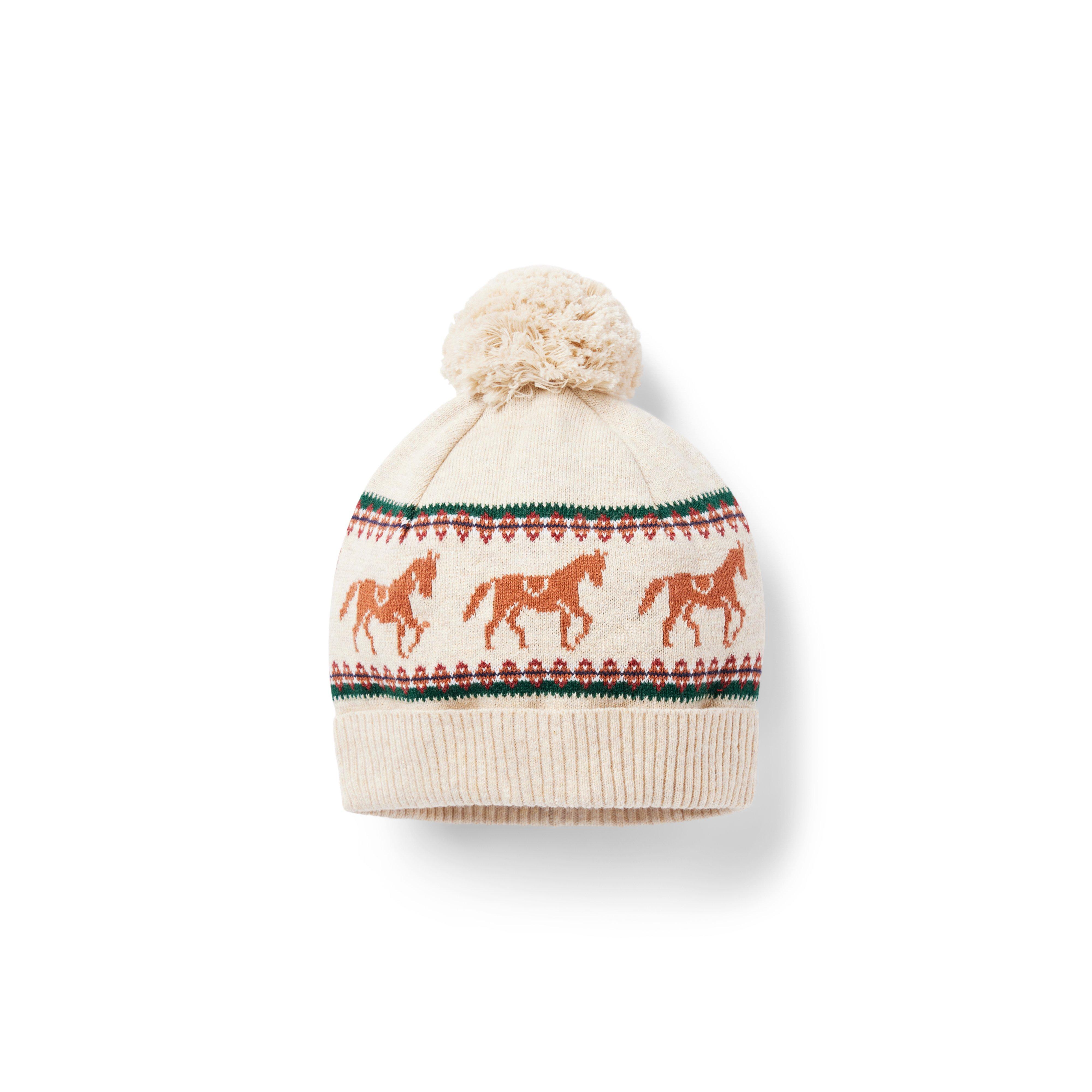 Baby Horse Fair Isle Pom Beanie