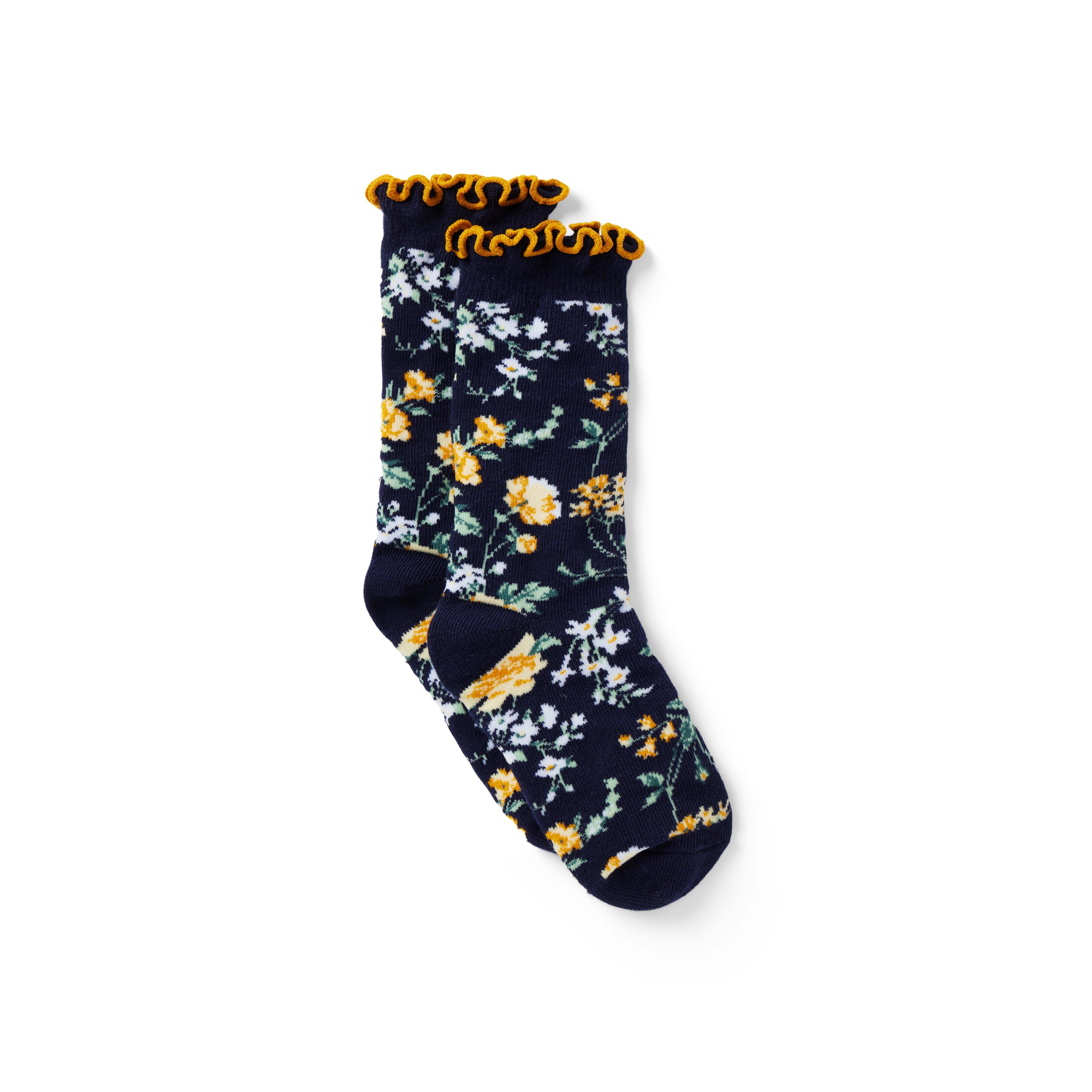 Floral Ruffle Sock