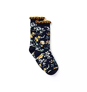 Floral Ruffle Sock