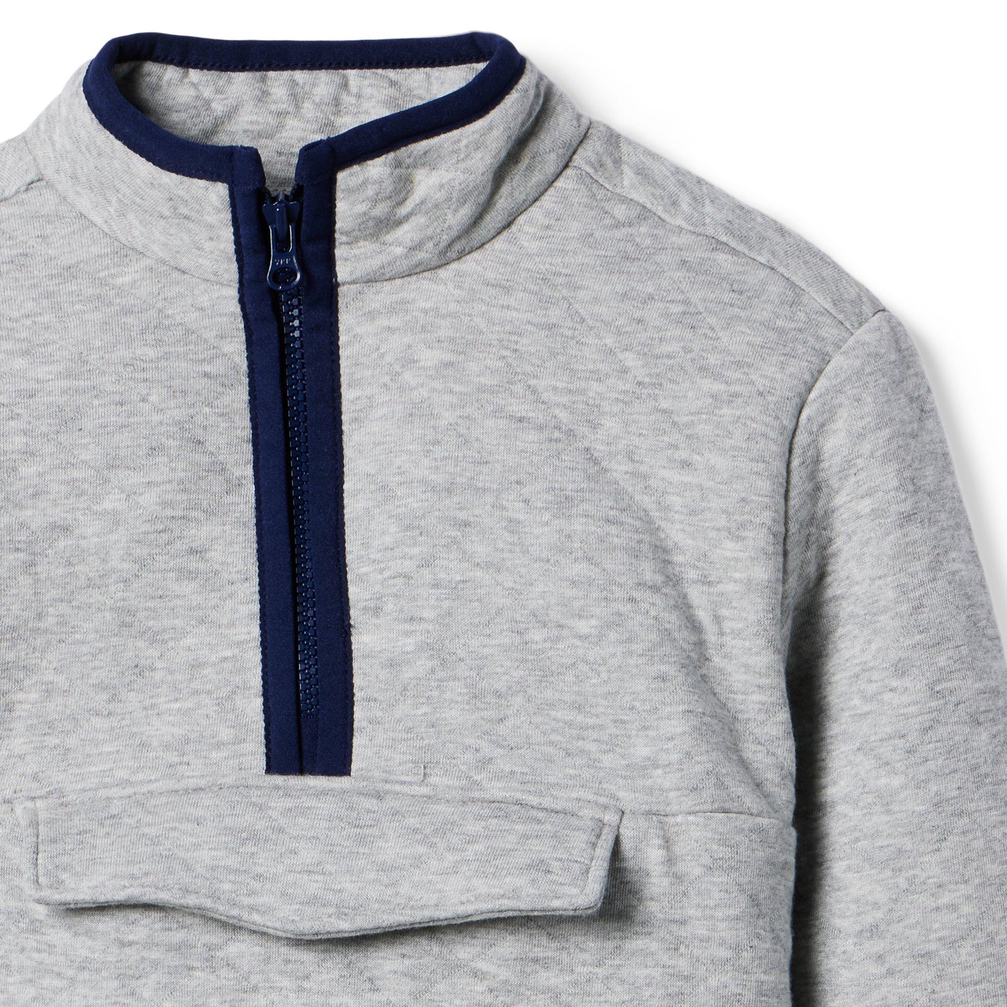 Quilted Half-Zip Sweatshirt