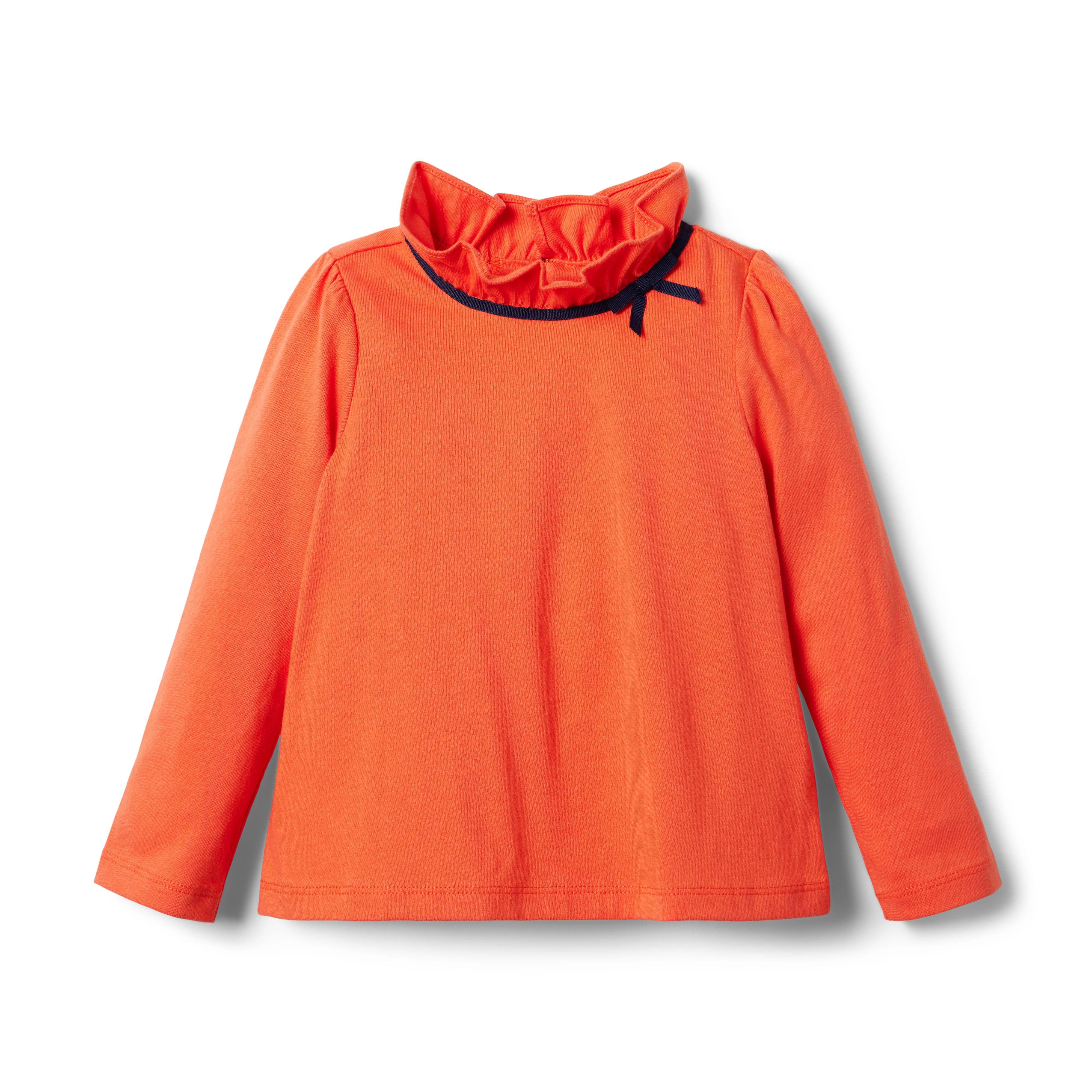 Ruffle Collar Bow Jersey Top image number 0