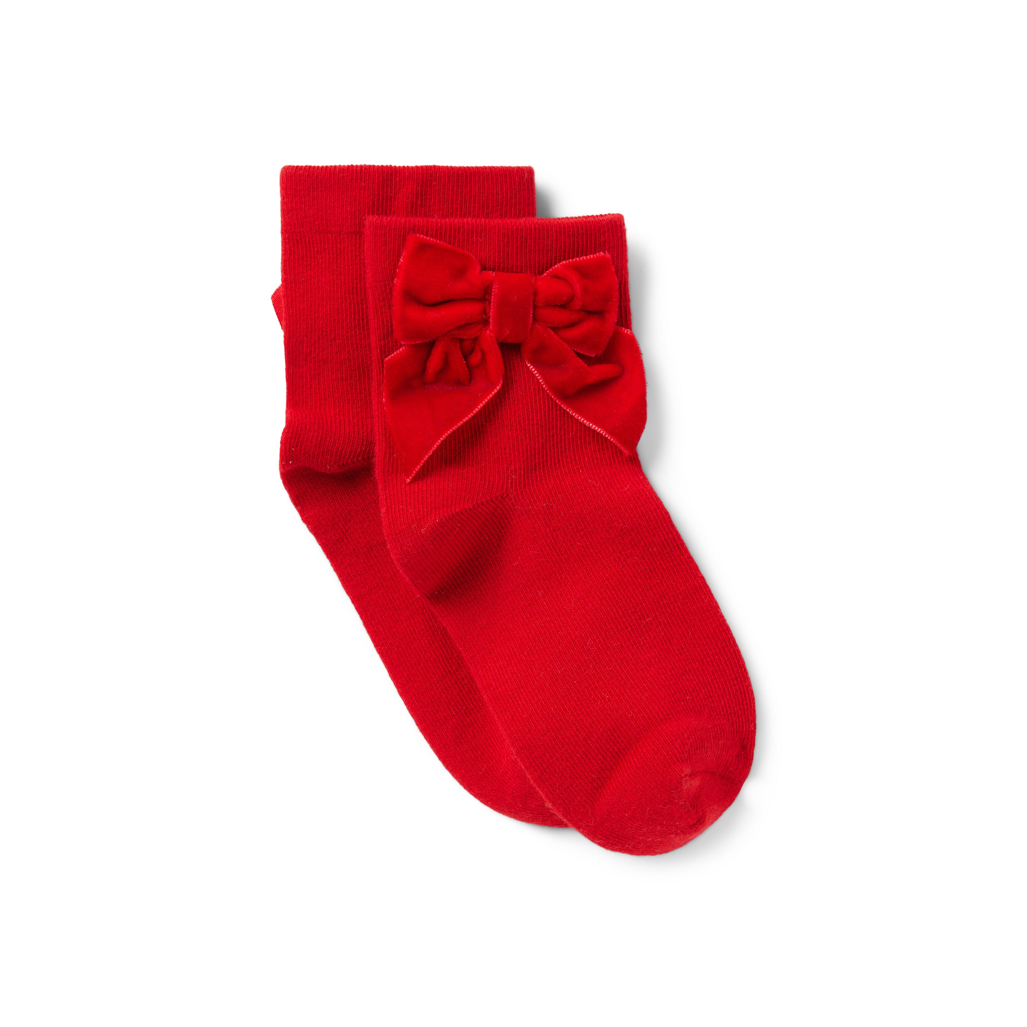 Velvet Bow Sock