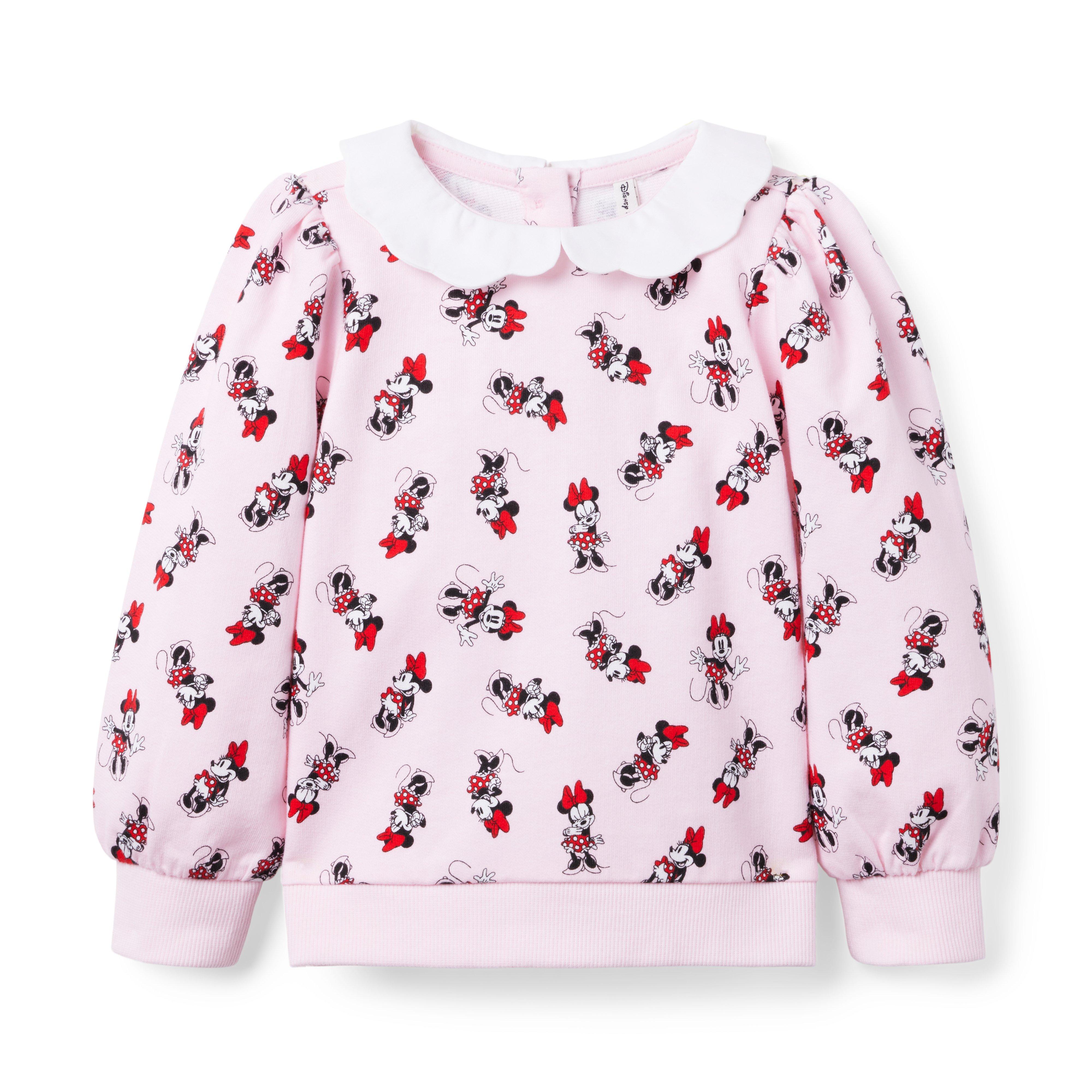 Girl Fifties Pink Minnie Mouse Disney Minnie Mouse Collared Sweatshirt by Janie and Jack