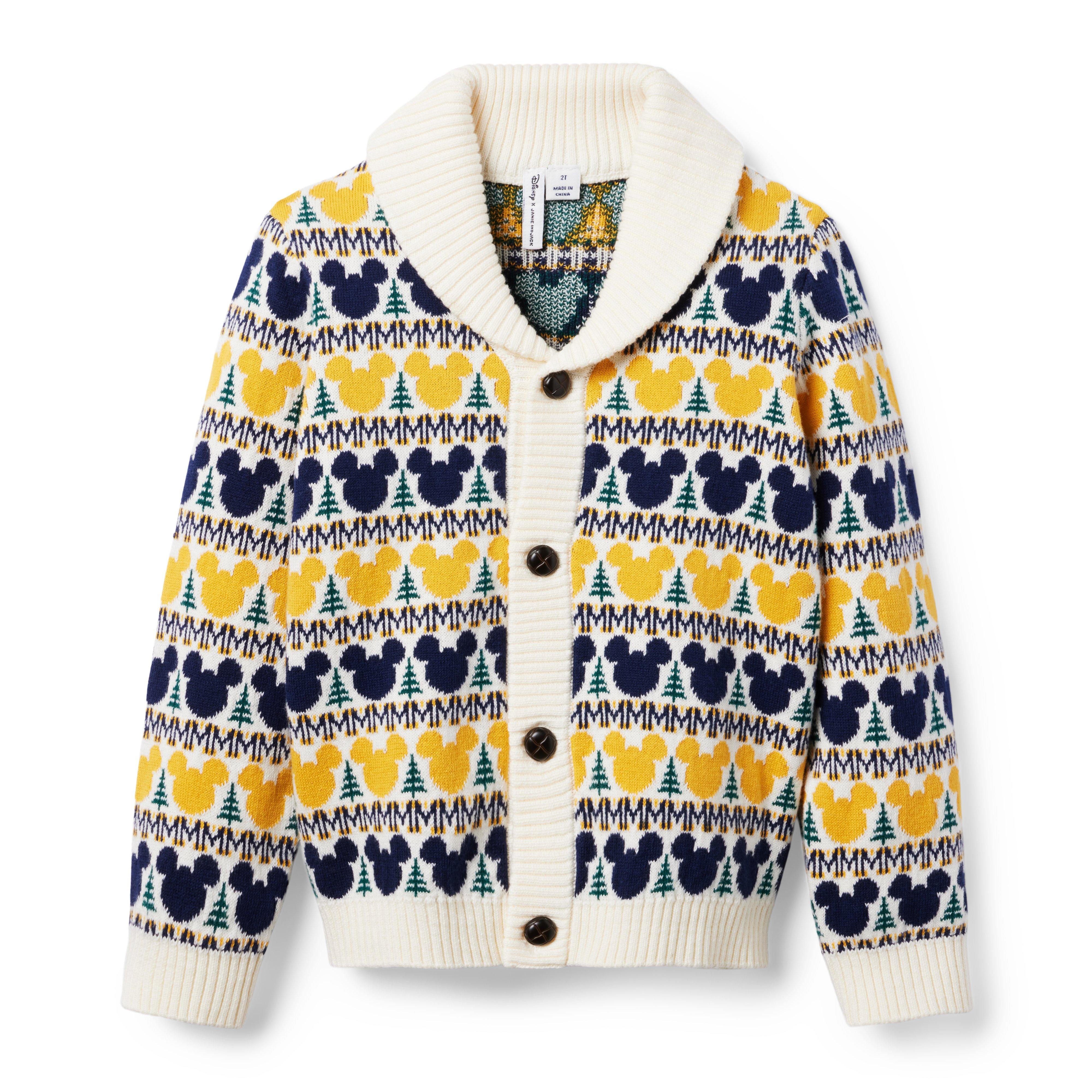 Boy Golden Glow Mickey Mouse Fair Isle Disney Mickey Mouse Fair Isle  Cardigan by Janie and Jack